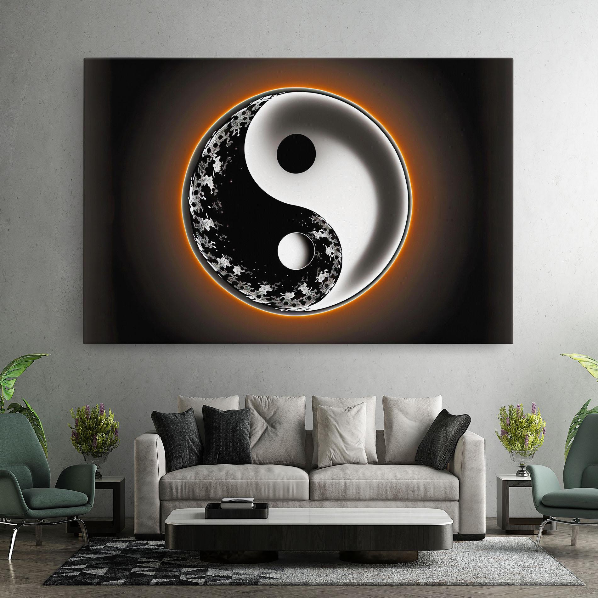 Leinwandbild Purple Light Yinyang mockup 7