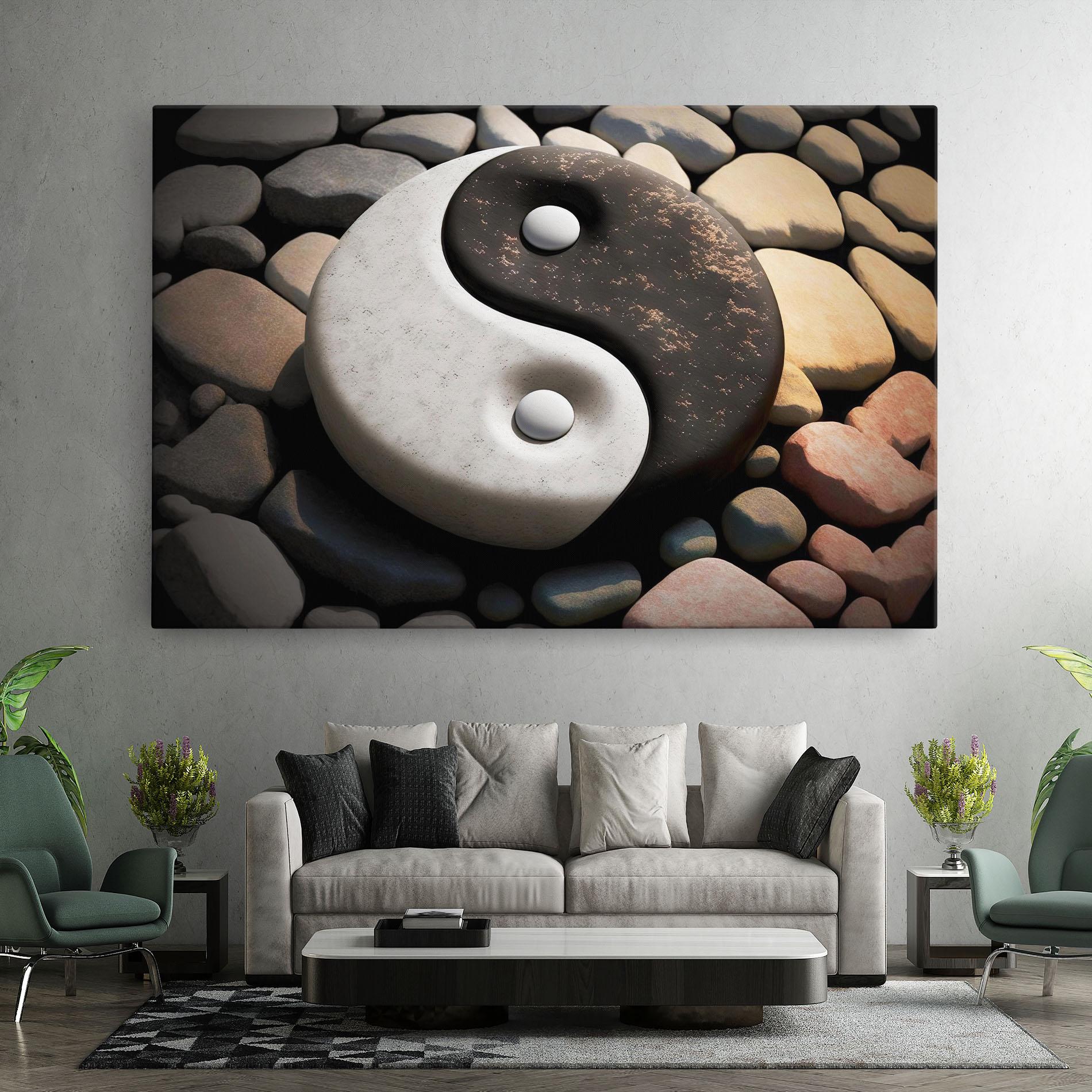 Leinwandbild Stone Yinyang mockup 7