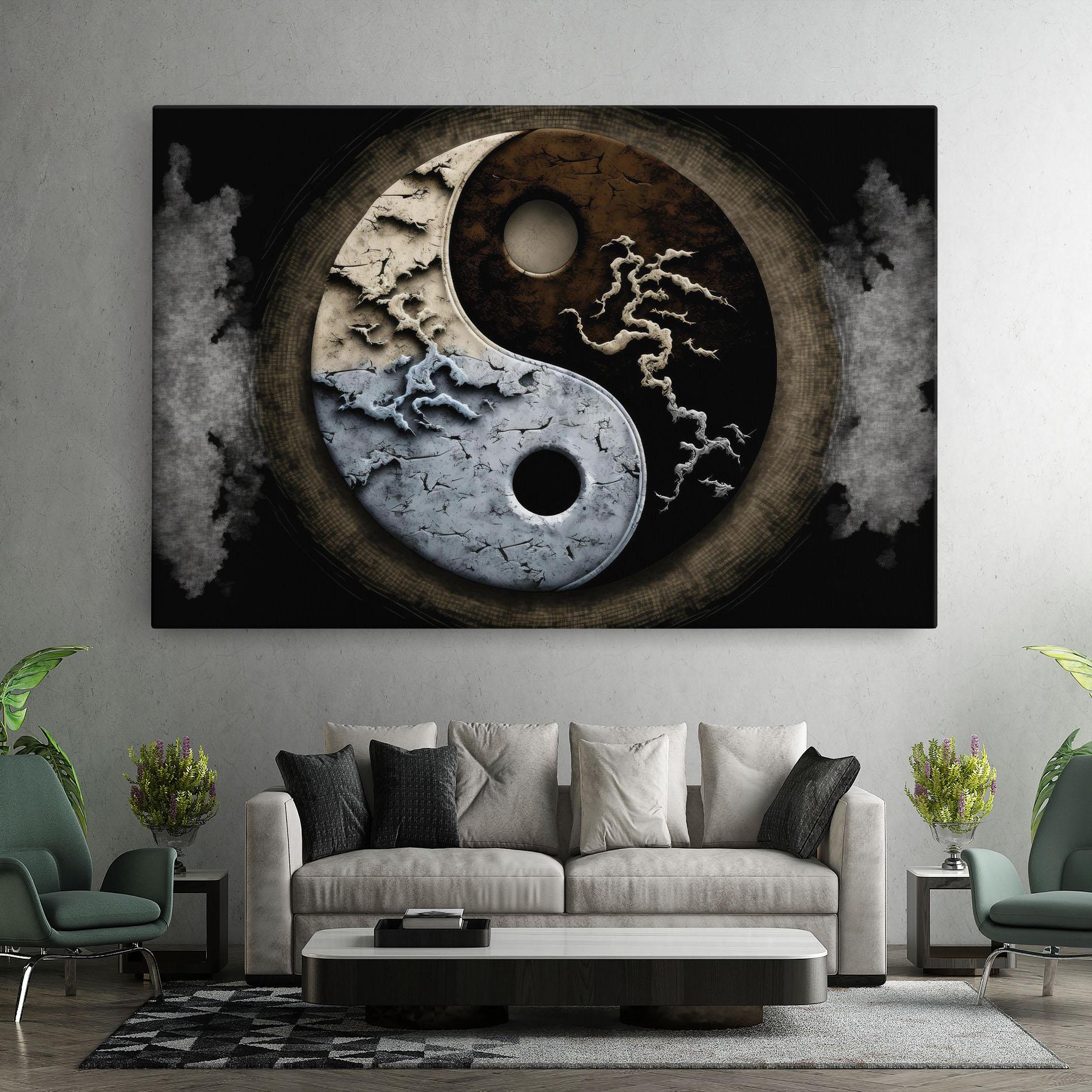 Leinwandbild Vintage Yinyang mockup 7