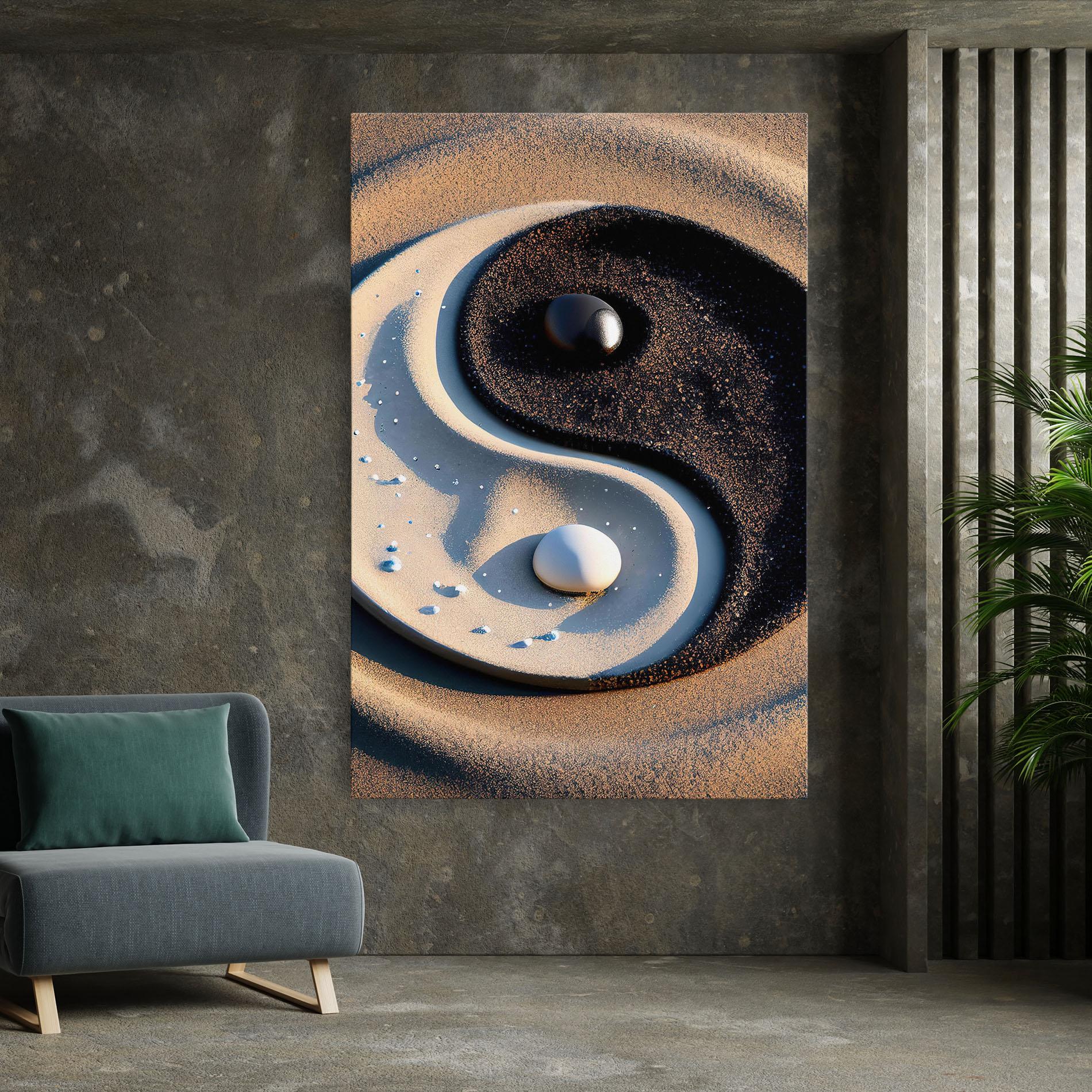Leinwandbild Pretty Sand Yinyang mockup 7