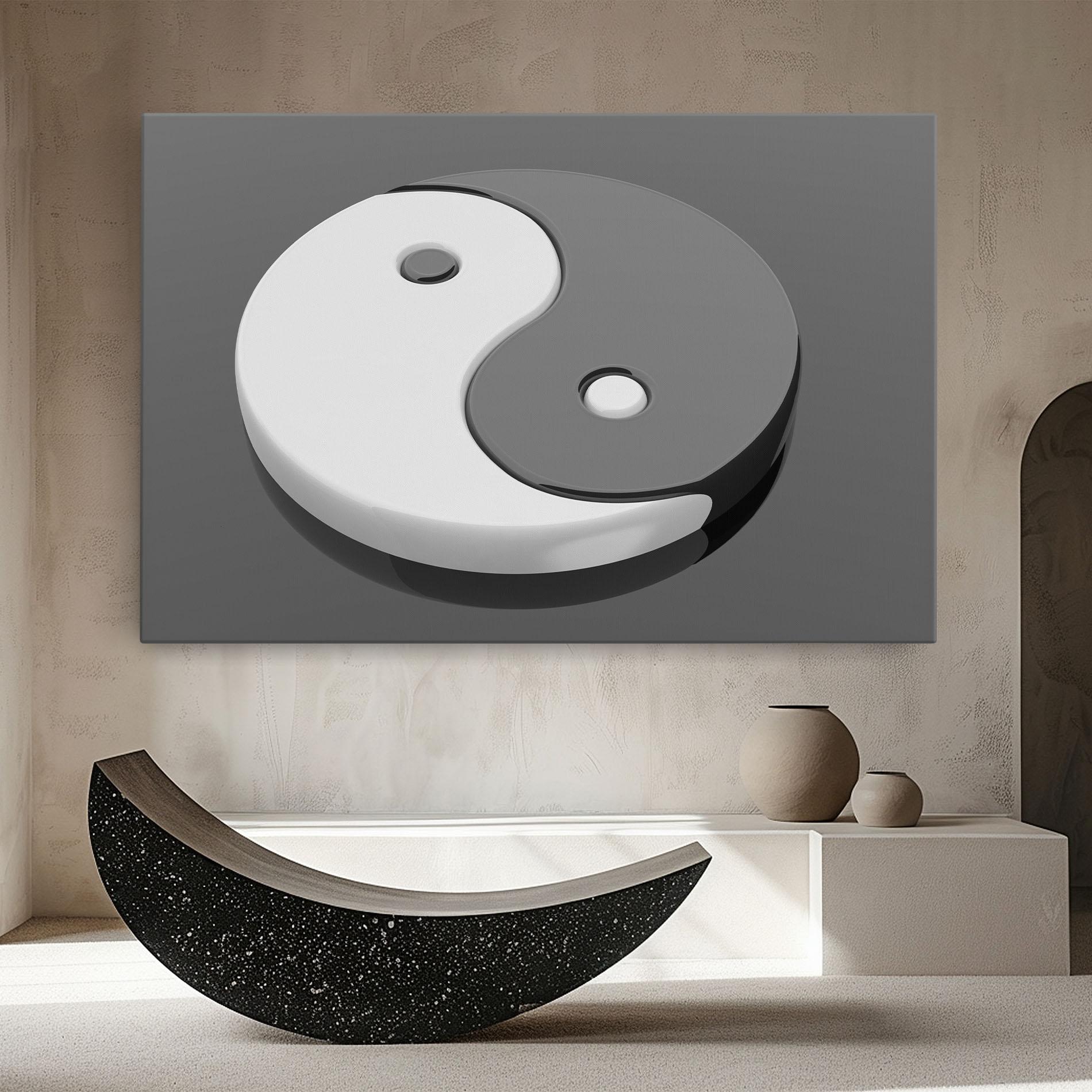 Leinwandbild 3d Yinyang mockup 8