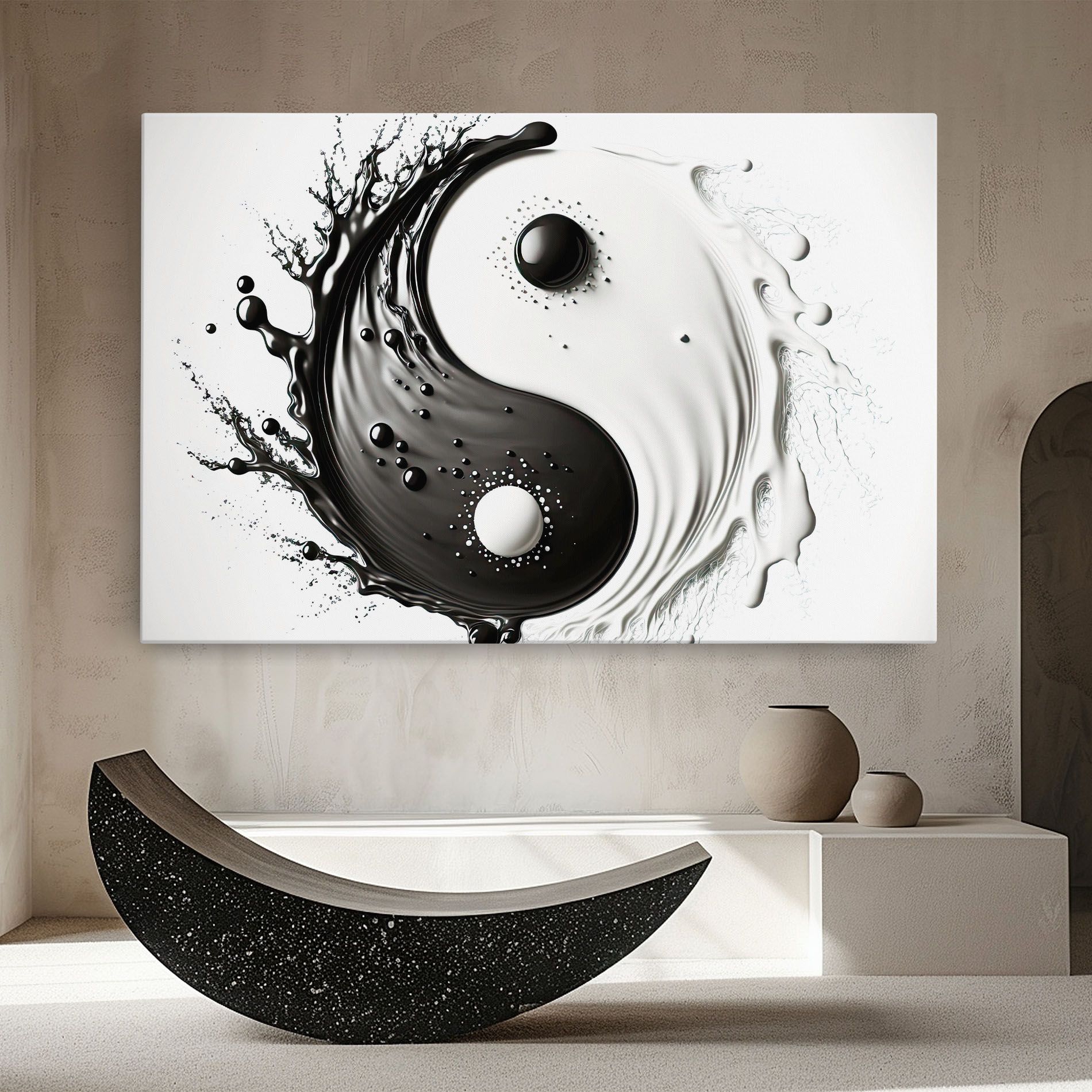 Black Liquid Yinyang mockup 8
