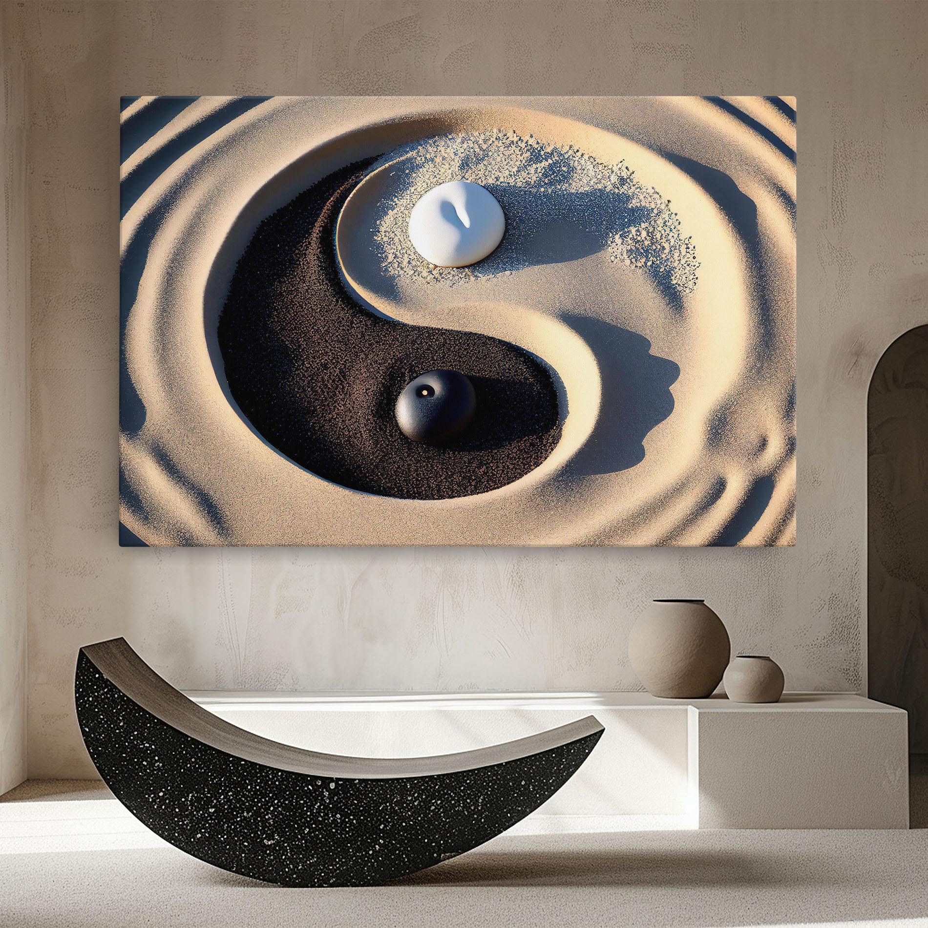 Leinwandbild Black Sand Yinyang mockup 8