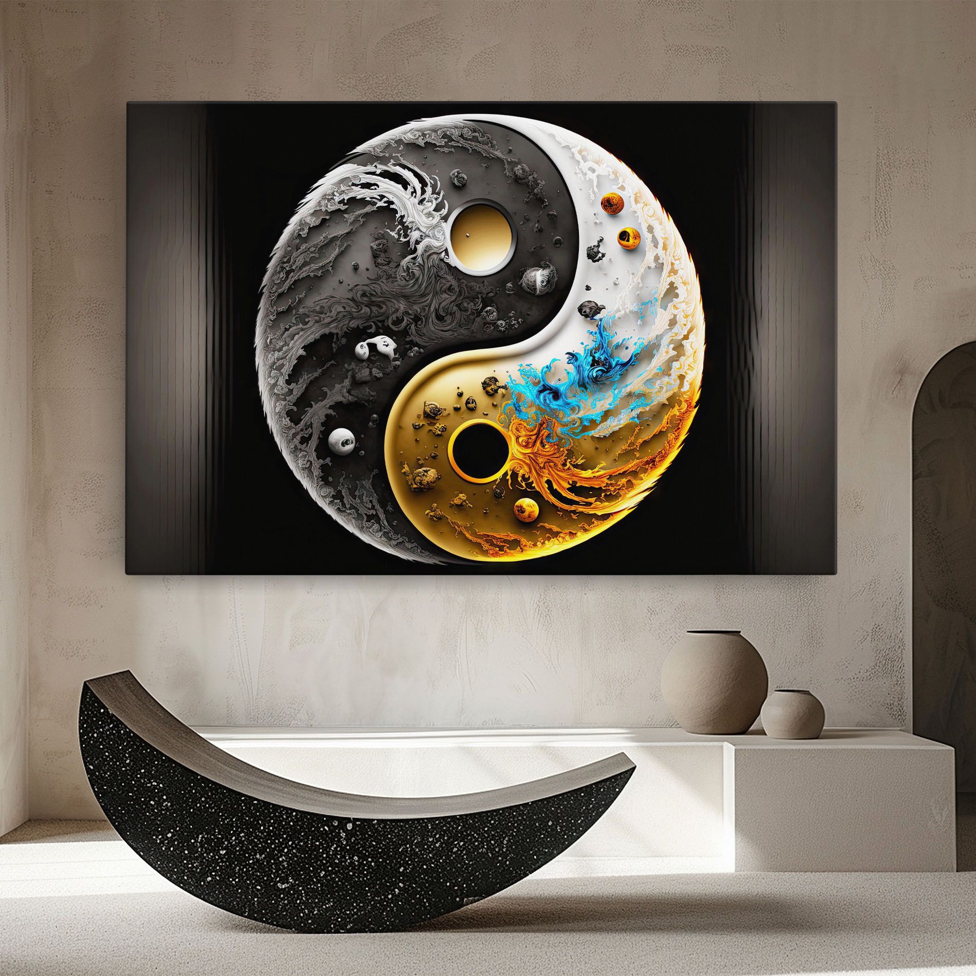 Black Yellow Yinyang mockup 8