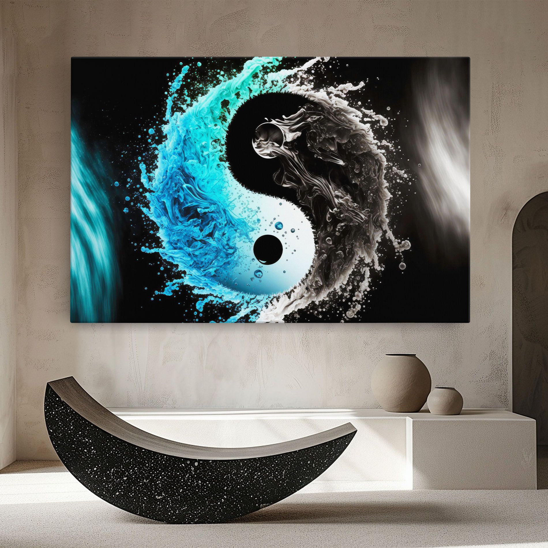 Blue Black Yinyang mockup 8