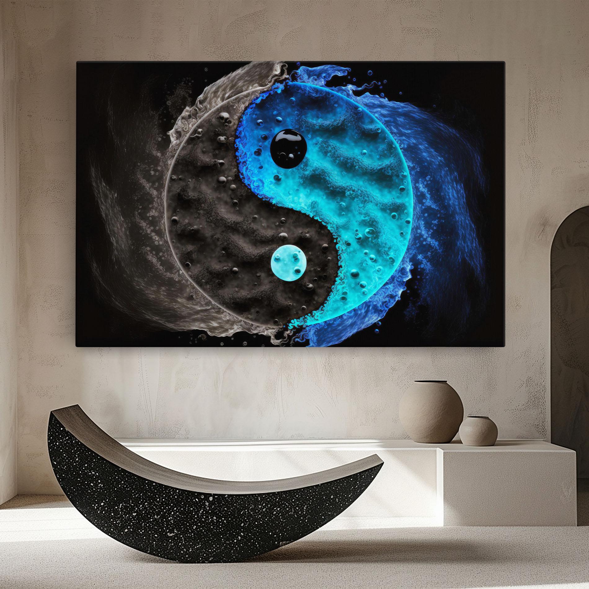 Leinwandbild Blue Water Yinyang mockup 8
