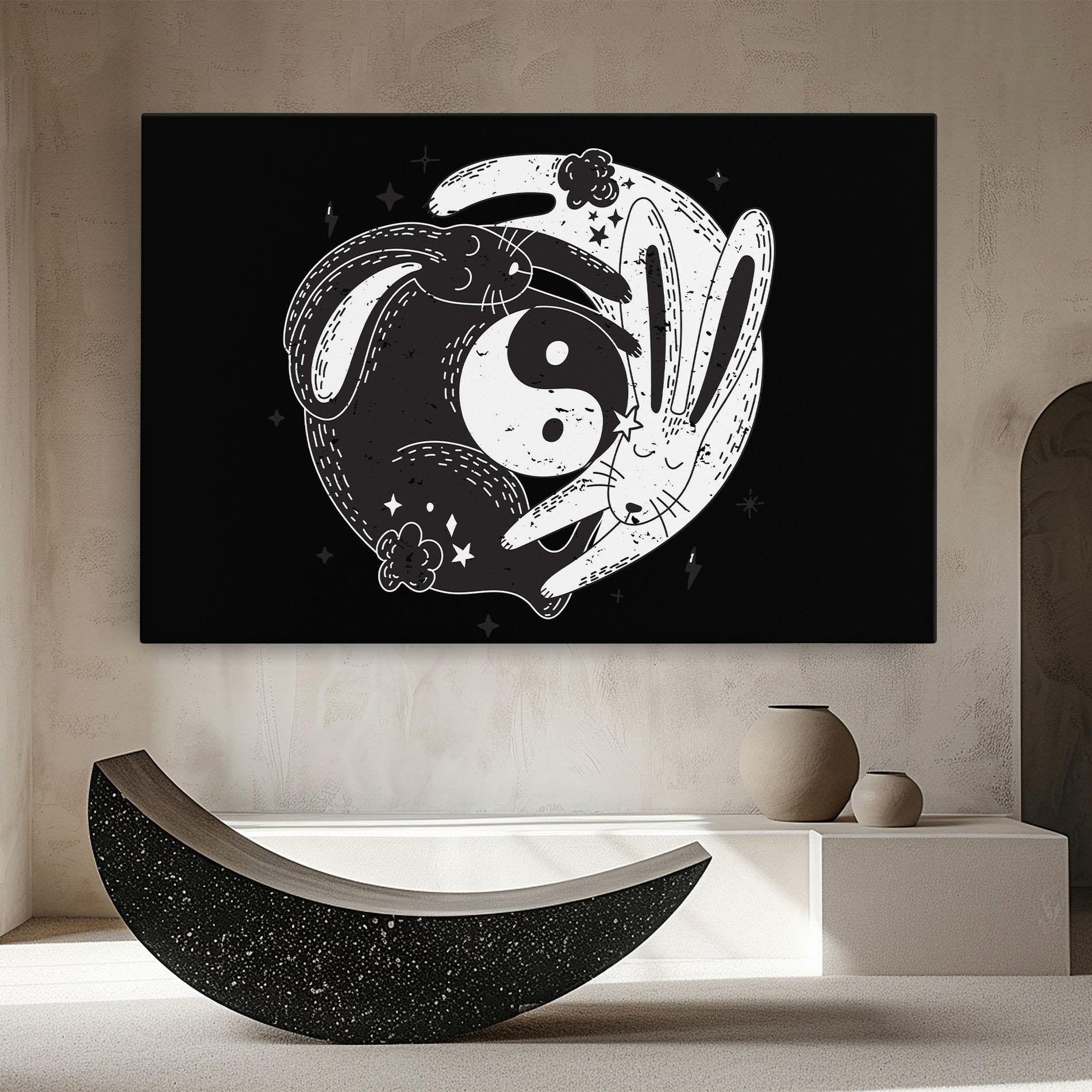 Leinwandbild Bunny Yinyang mockup 8