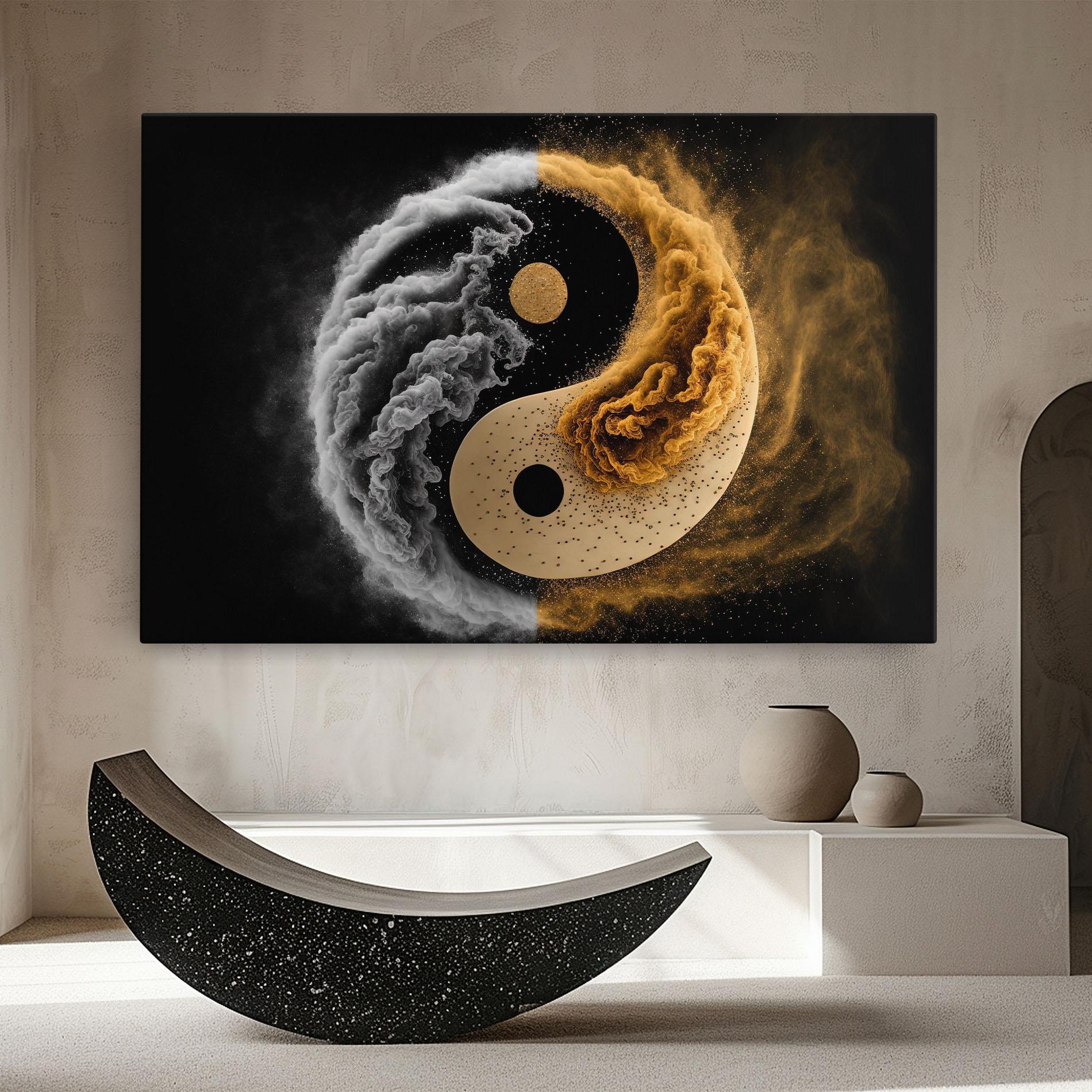 Leinwandbild Cream Smoke Yinyang mockup 8