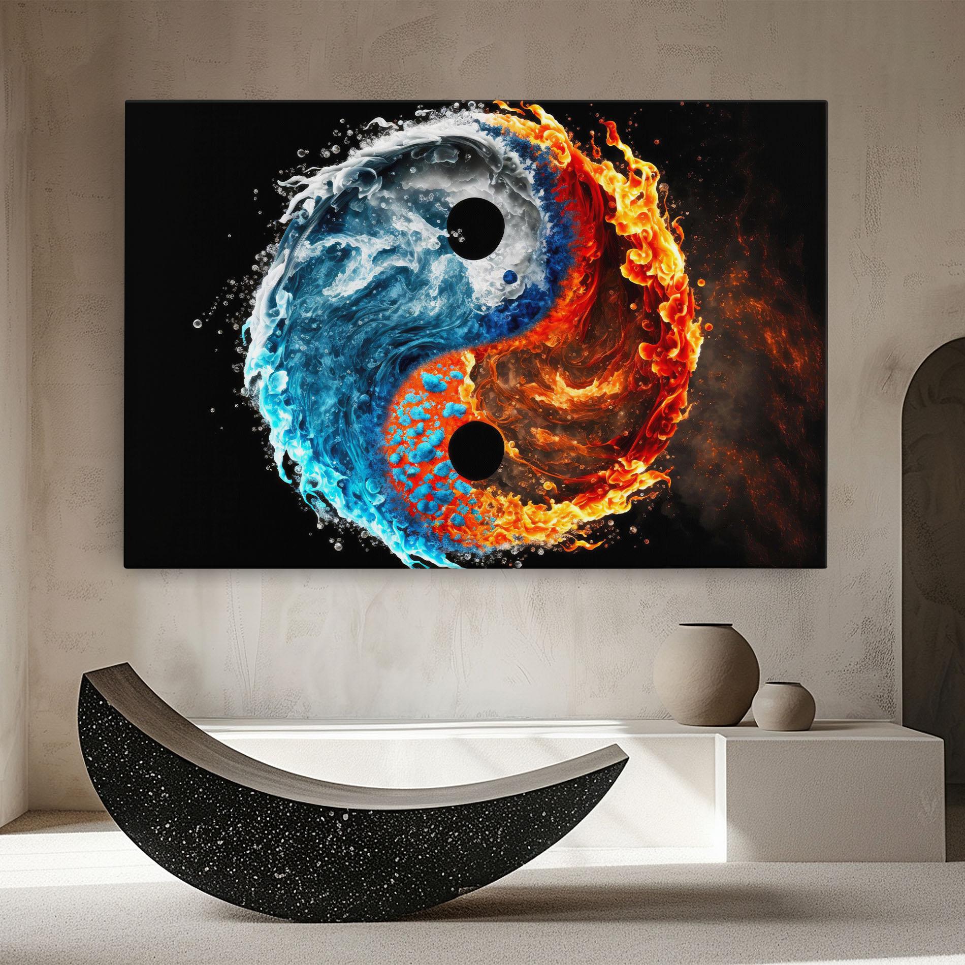 Leinwandbild Fire Water Yin Yang mockup 8