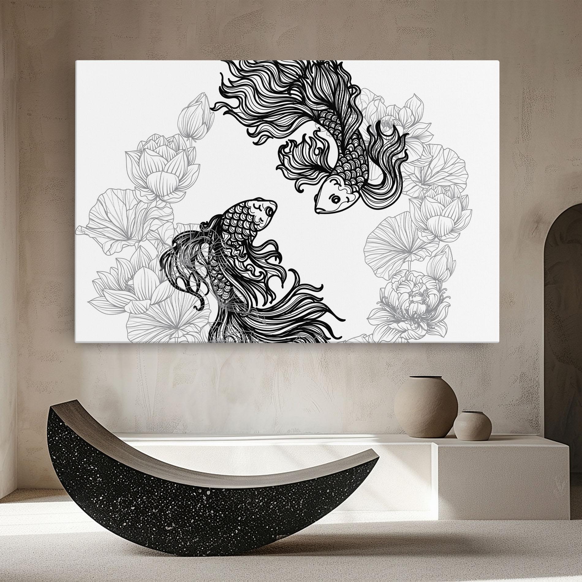 Leinwandbild Fish Yinyang mockup 8