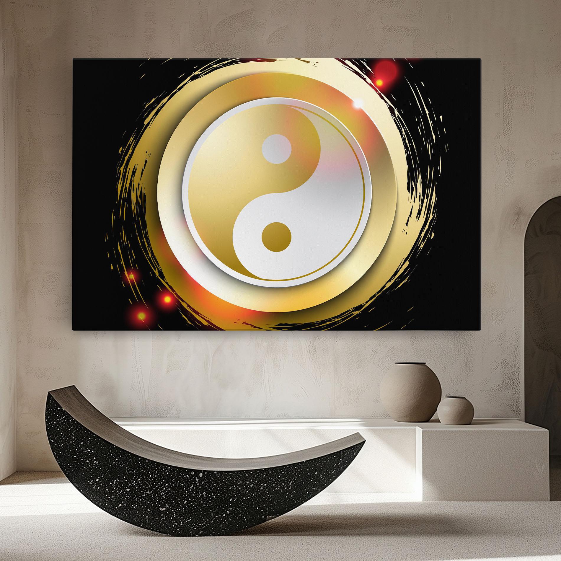 Leinwandbild Gold Light Yinyang mockup 8