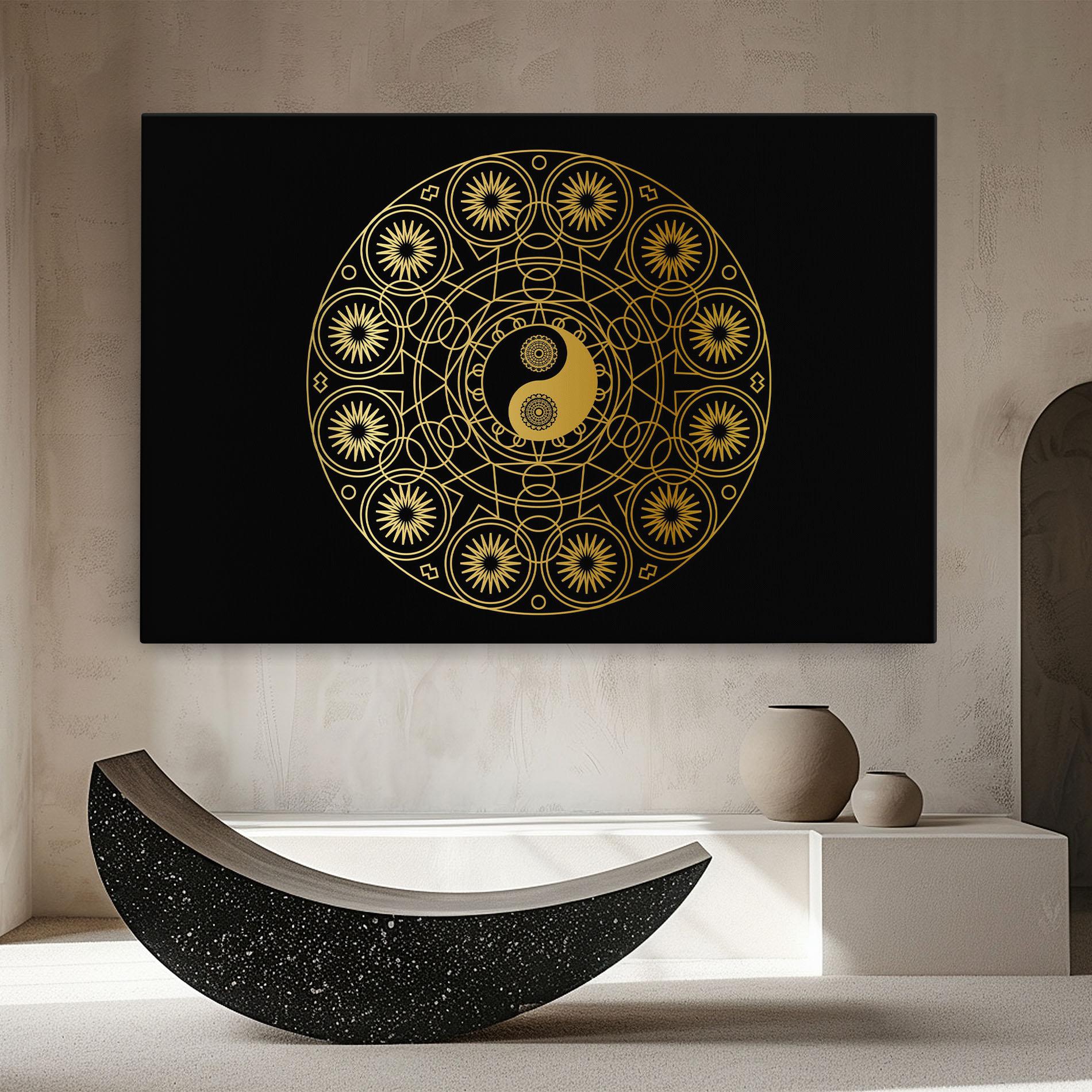 Leinwandbild Gold Meditation Mandala mockup 8