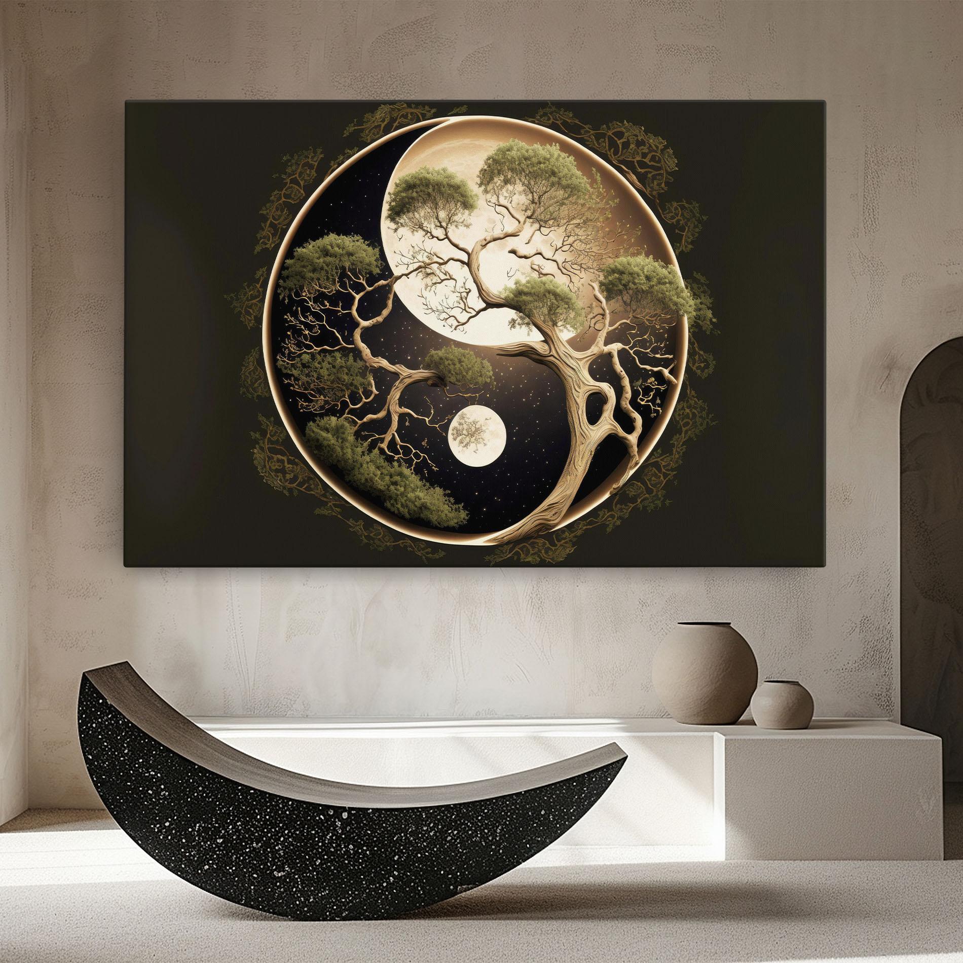 Leinwandbild Green Tree Yinyang mockup 8