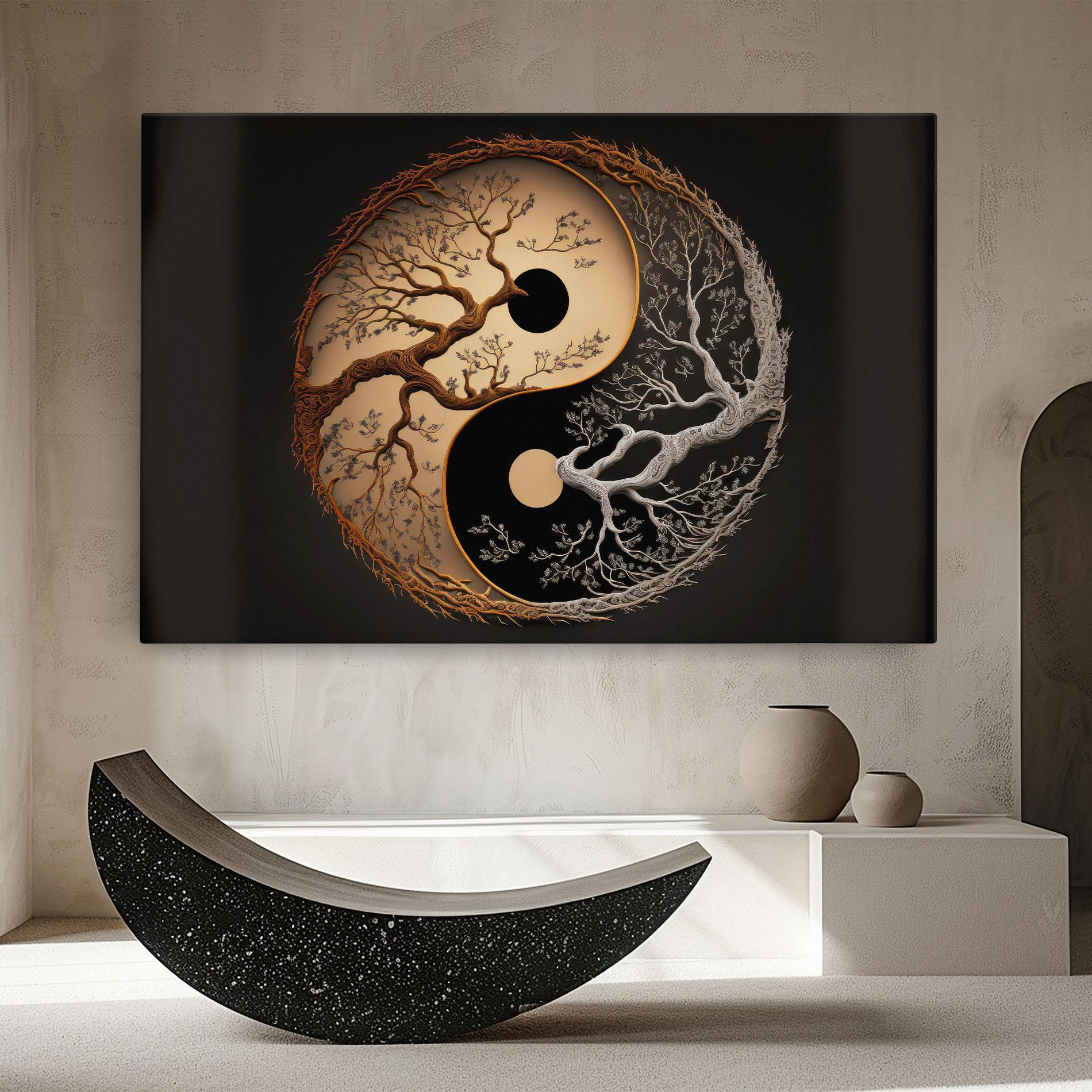 Leinwandbild Old Tree Yinyang mockup 8