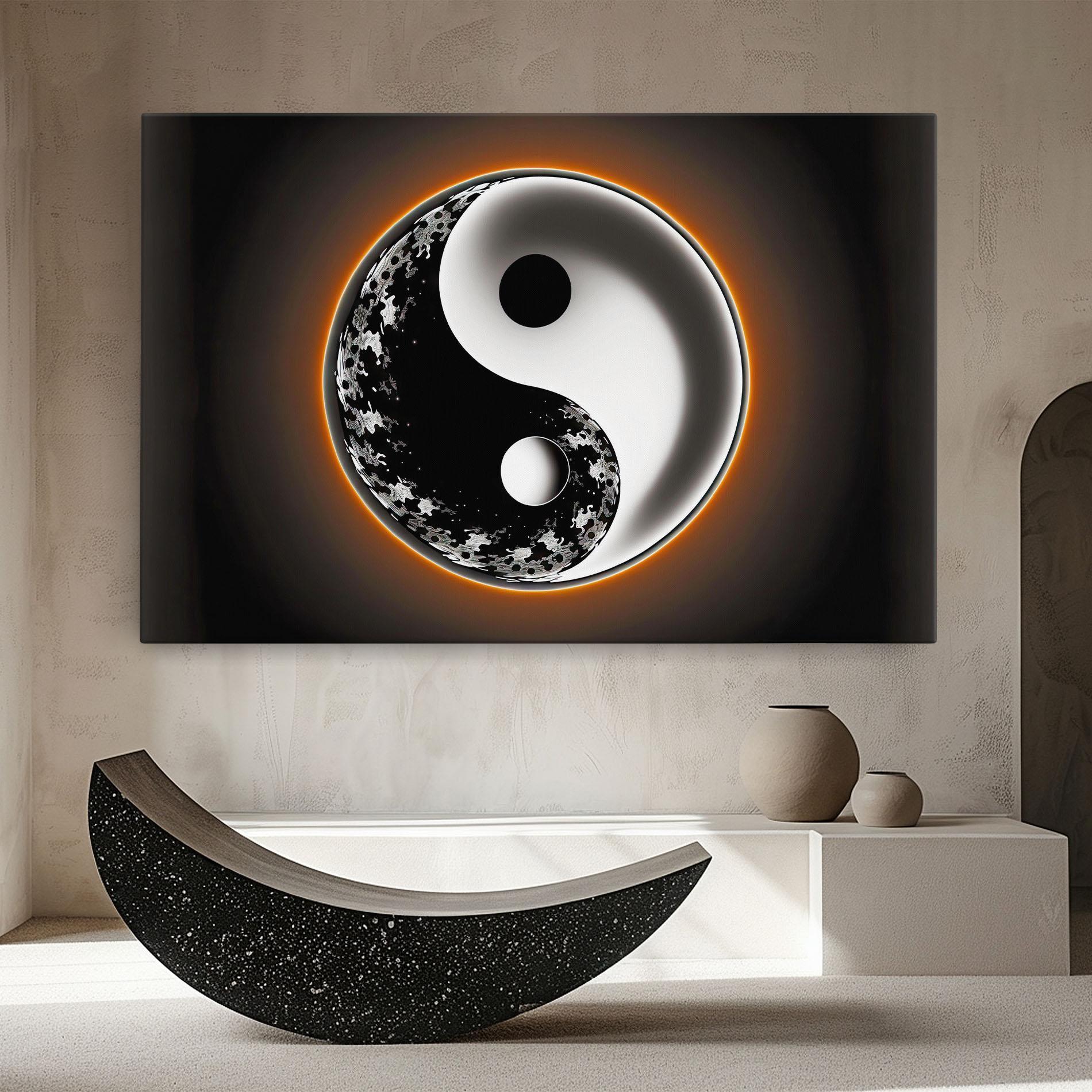 Leinwandbild Purple Light Yinyang mockup 8
