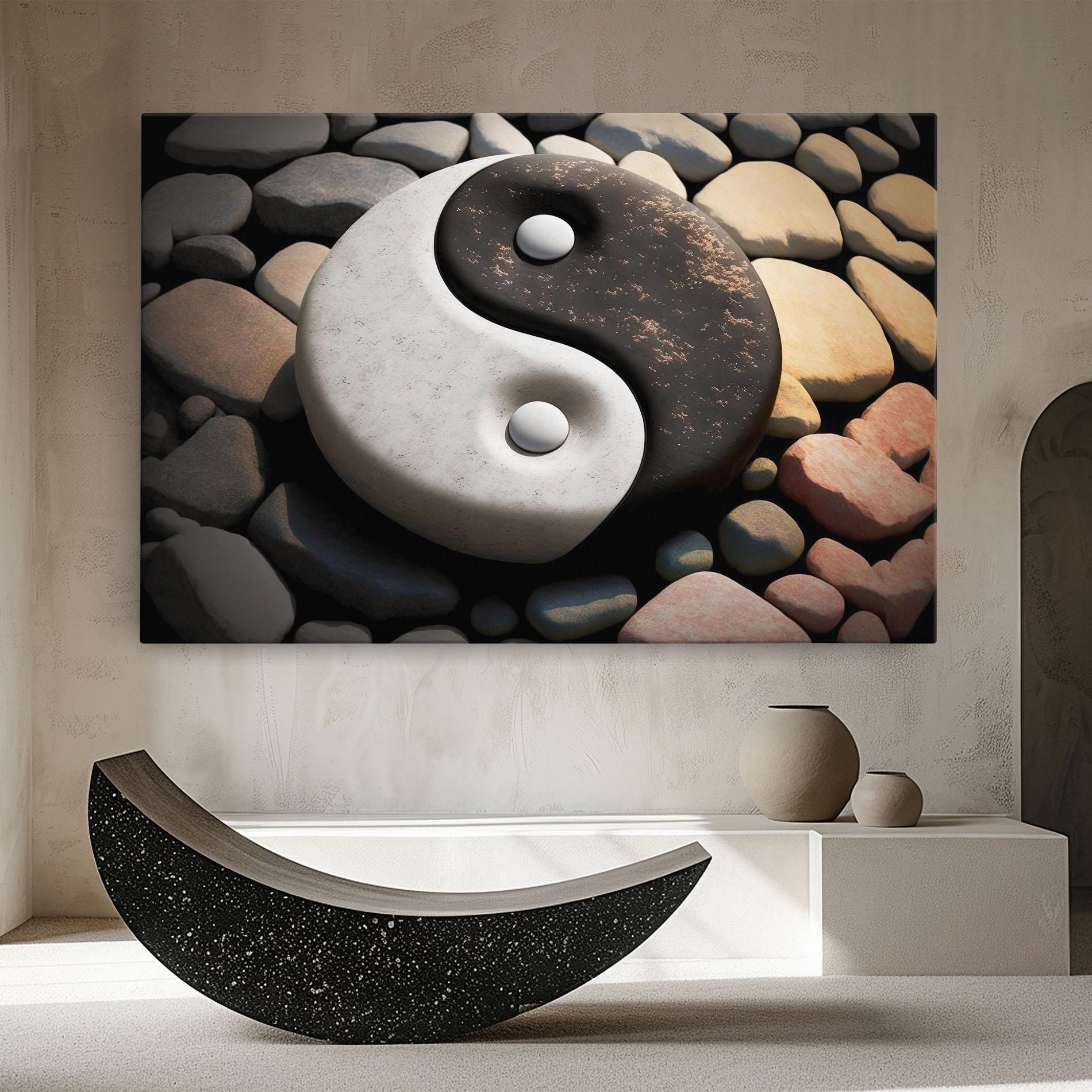 Leinwandbild Stone Yinyang mockup 8