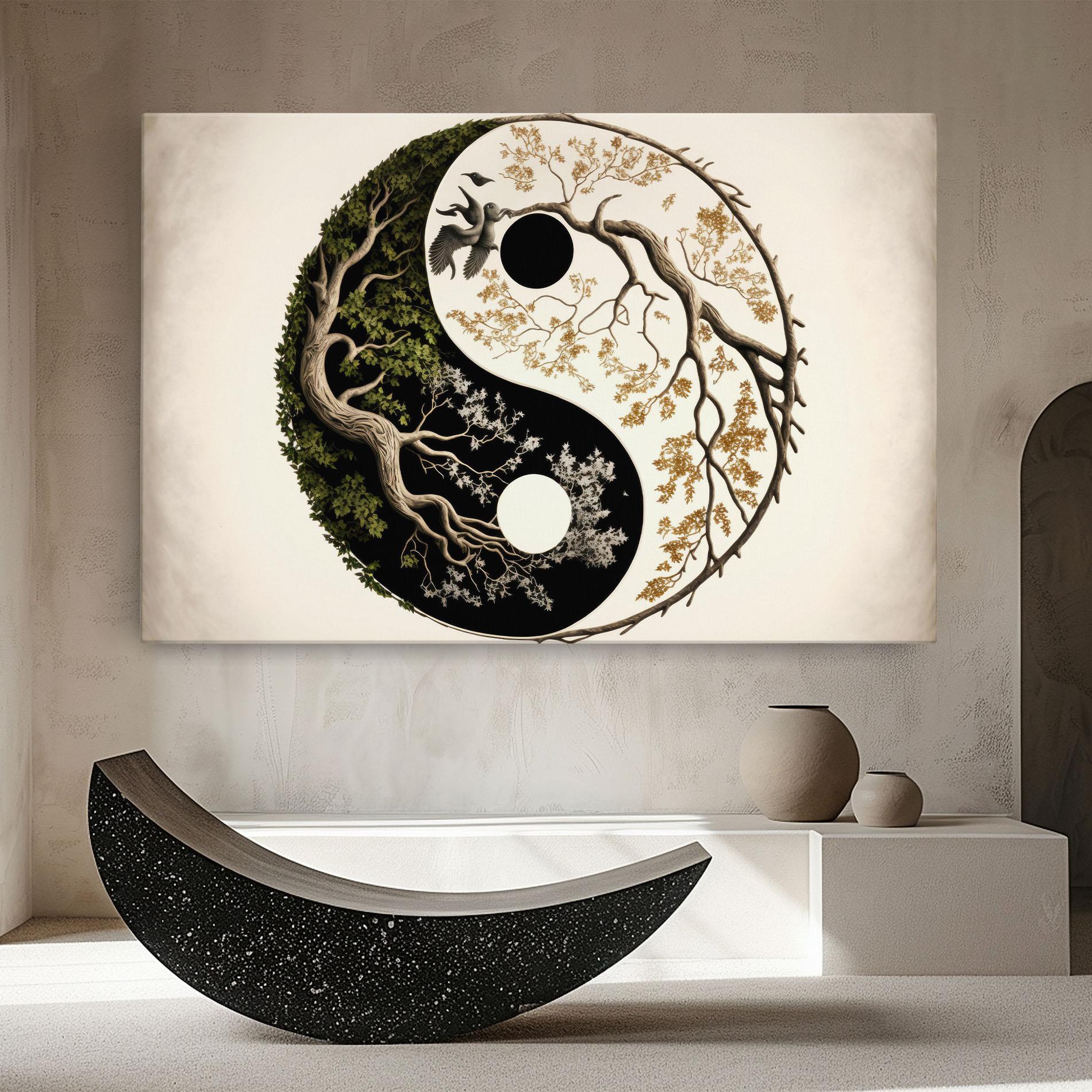 Leinwandbild Tree Yinyang mockup 8
