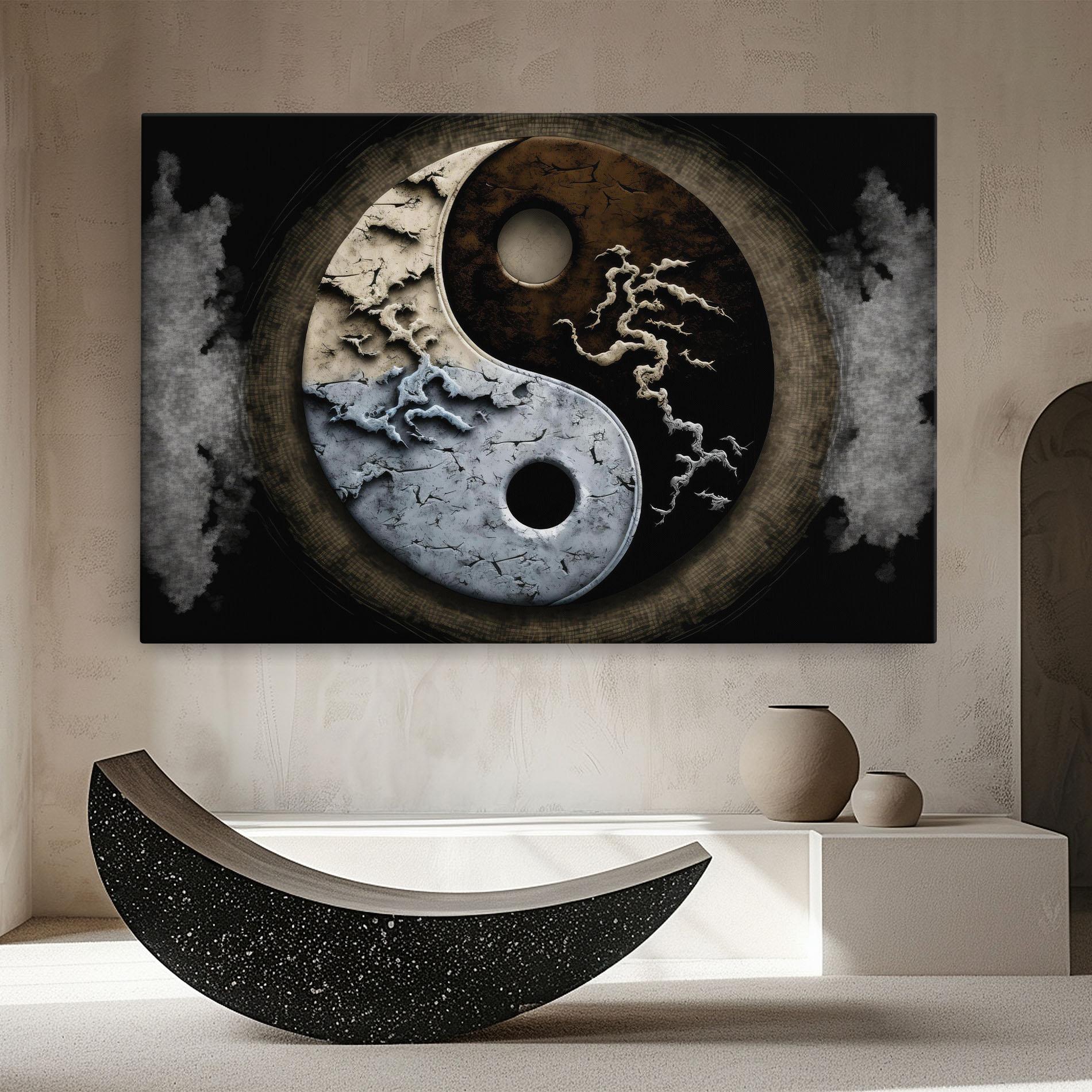Leinwandbild Vintage Yinyang mockup 8