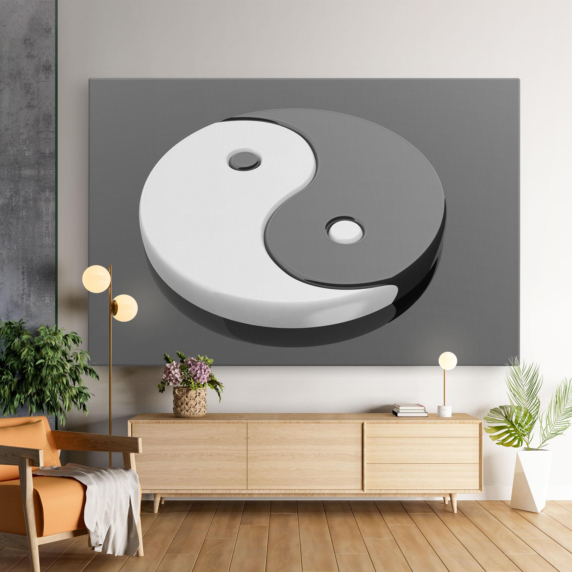 Leinwandbild 3d Yinyang mockup 9