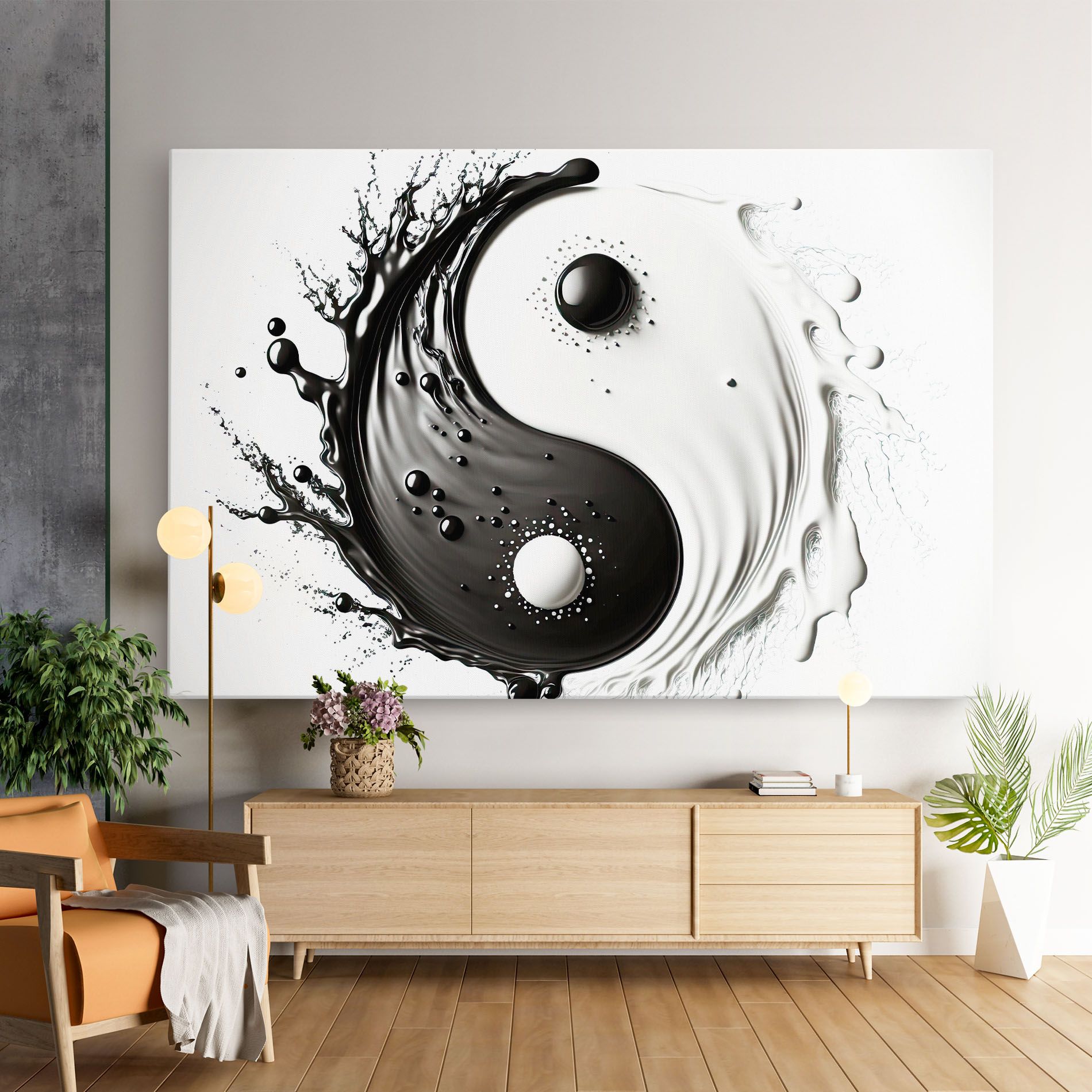 Black Liquid Yinyang mockup 9