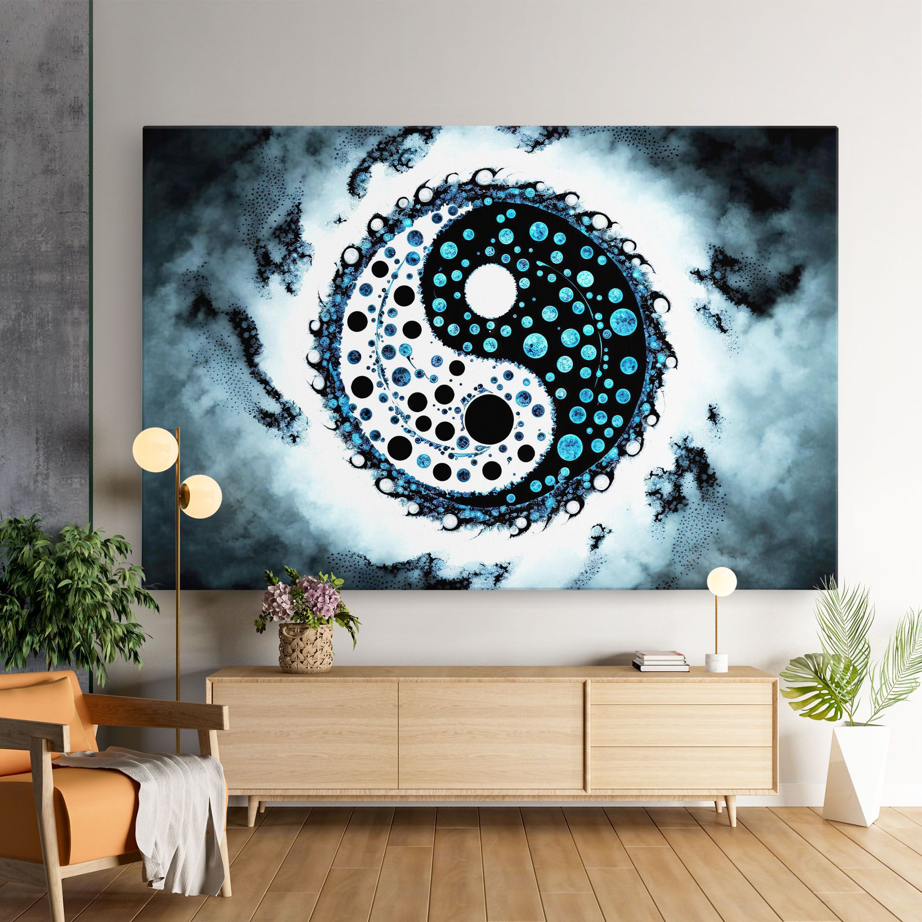 Blue White Yinyang mockup 9