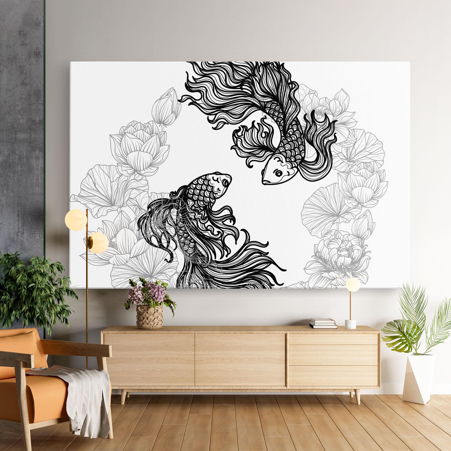 Leinwandbild Fish Yinyang mockup 9