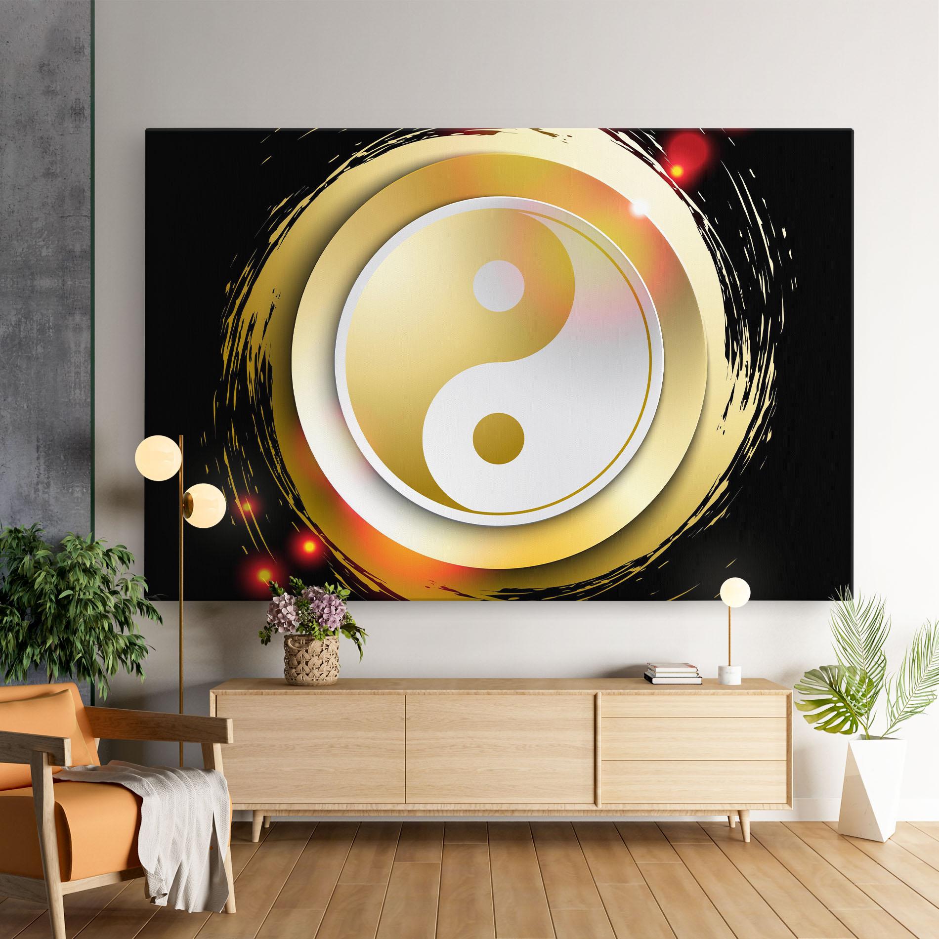 Leinwandbild Gold Light Yinyang mockup 9