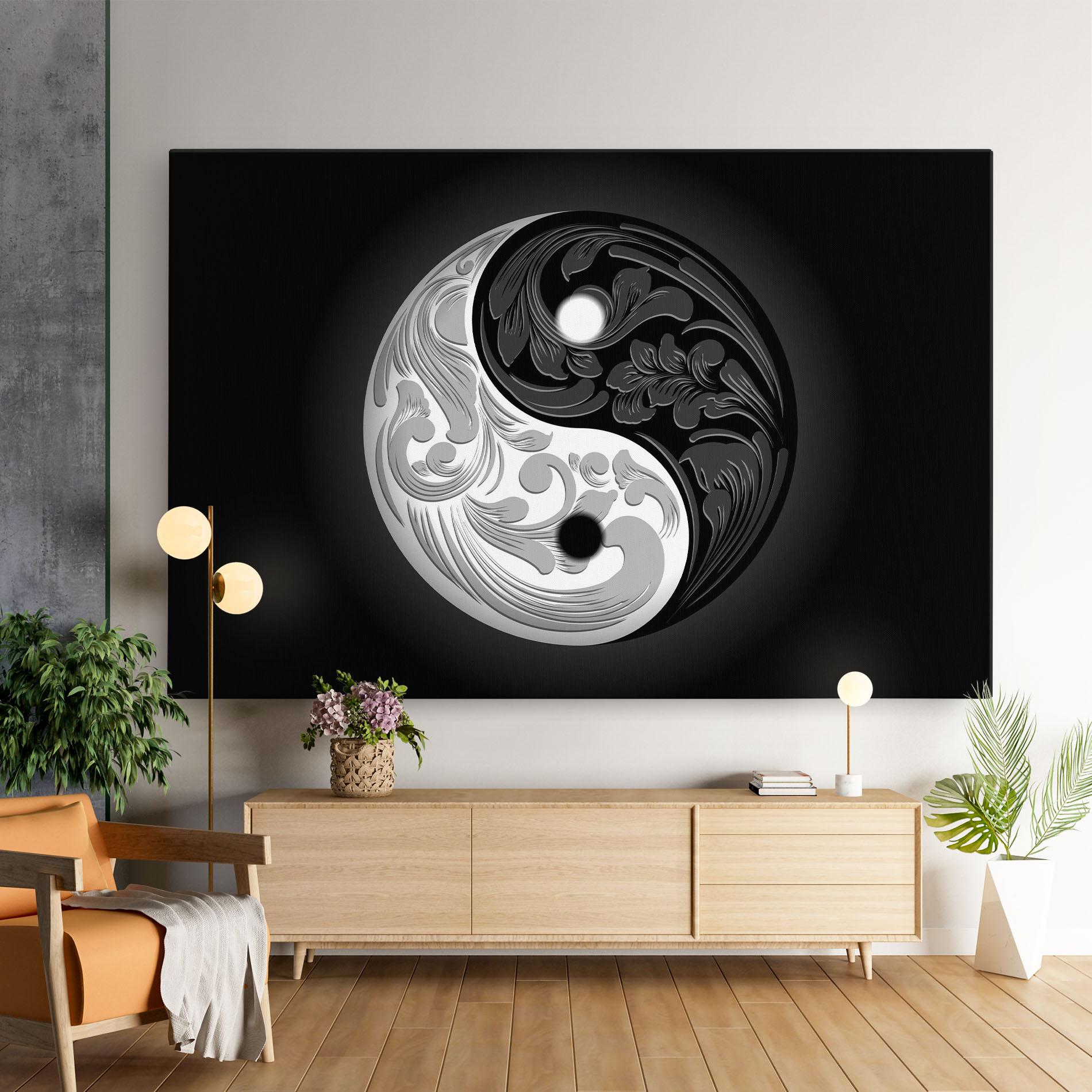 Leinwandbild Yinyang Grey mockup 9