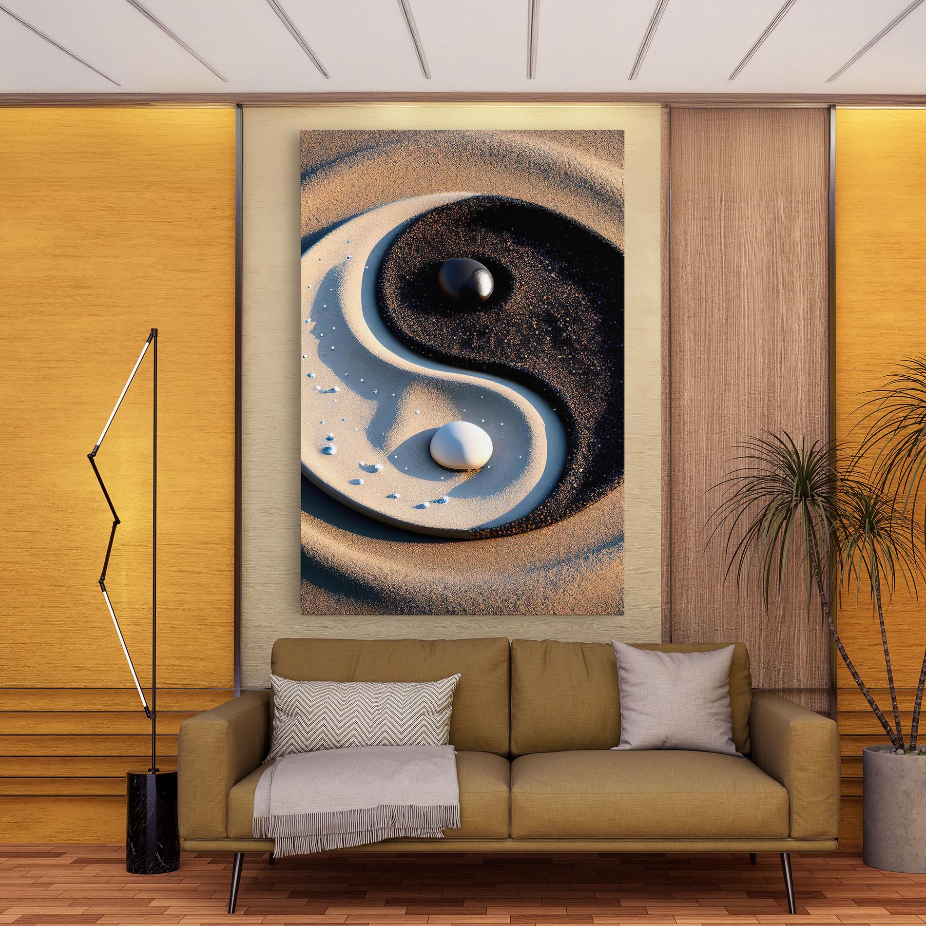 Leinwandbild Pretty Sand Yinyang mockup 9