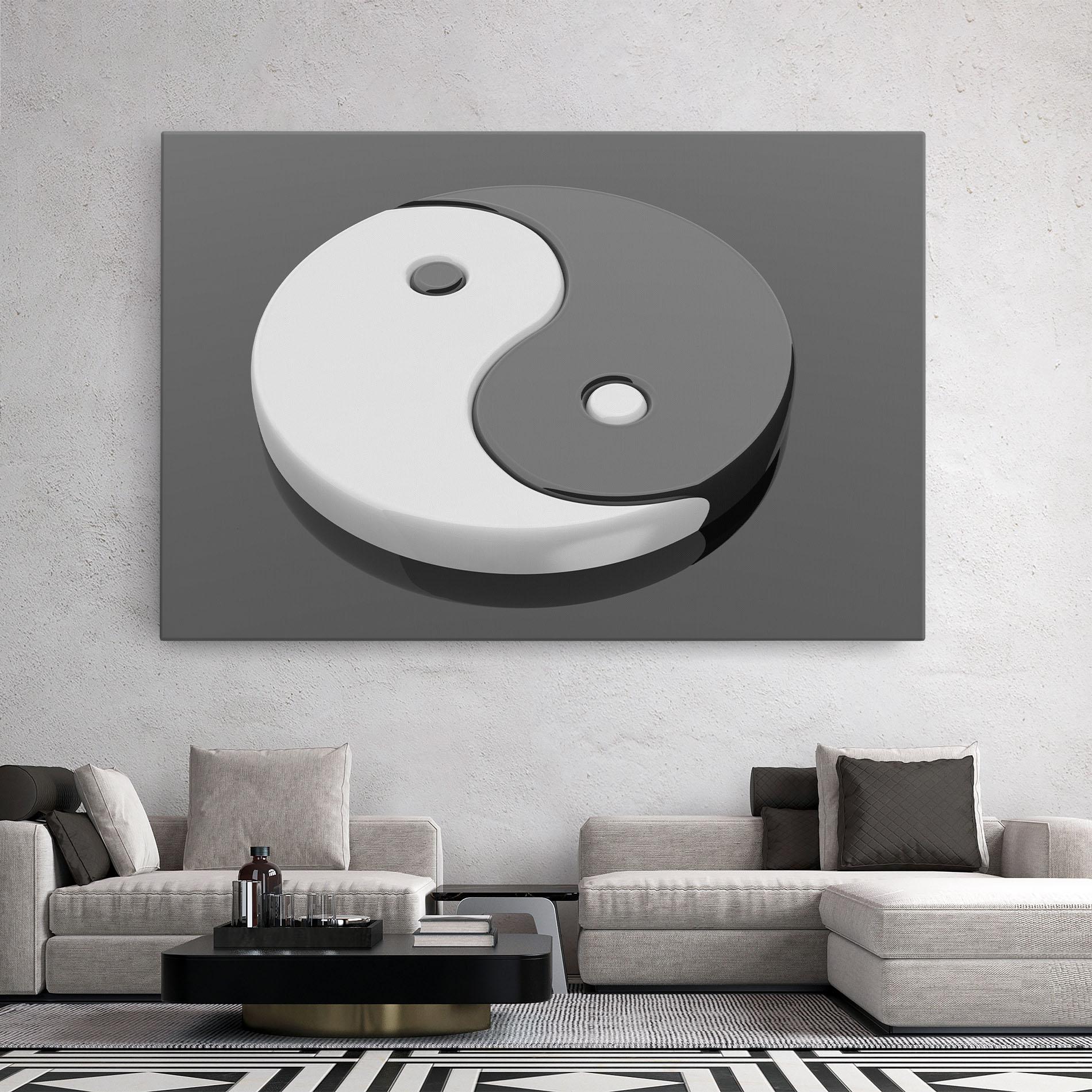 Leinwandbild 3d Yinyang mockup 2