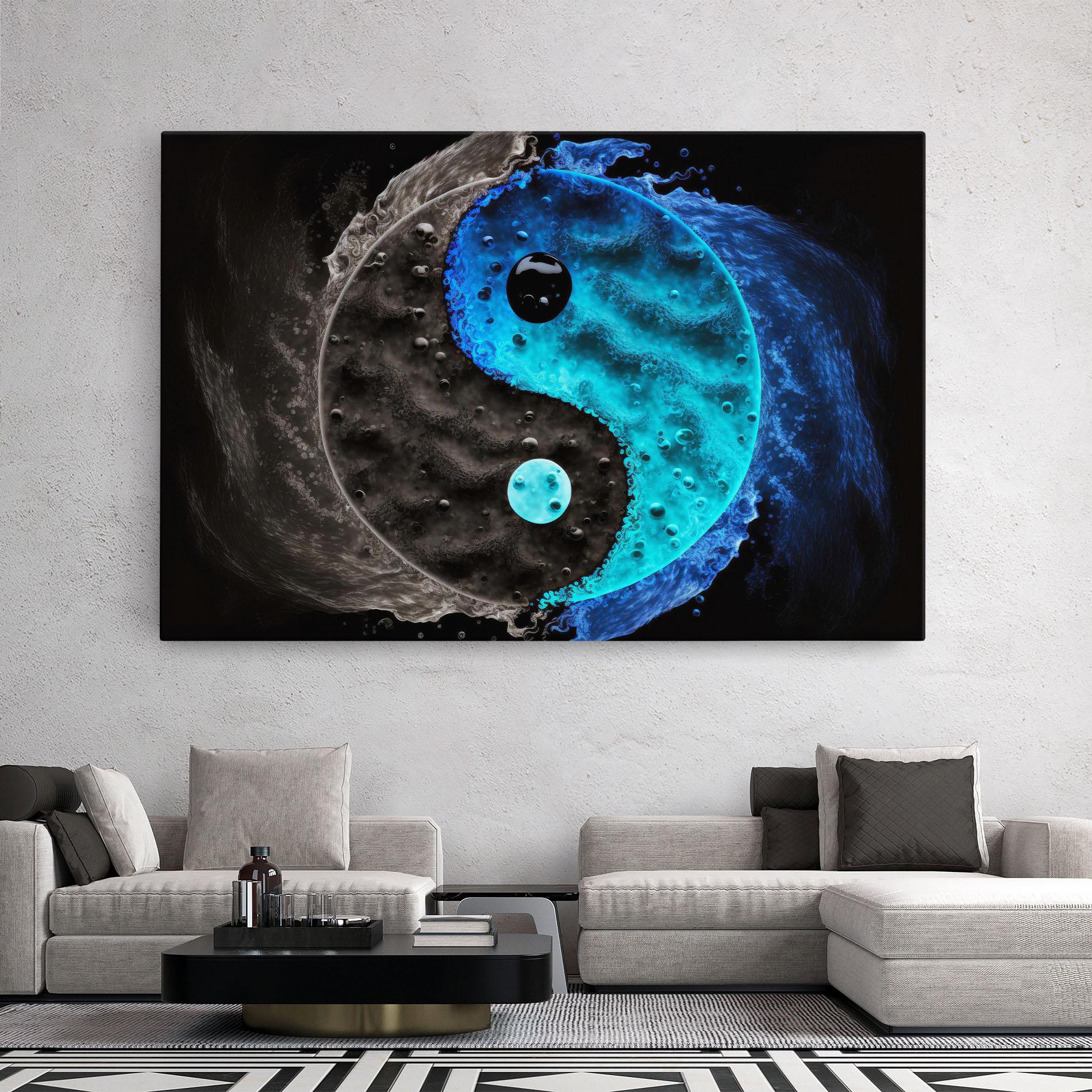 Leinwandbild Blue Water Yinyang mockup 2