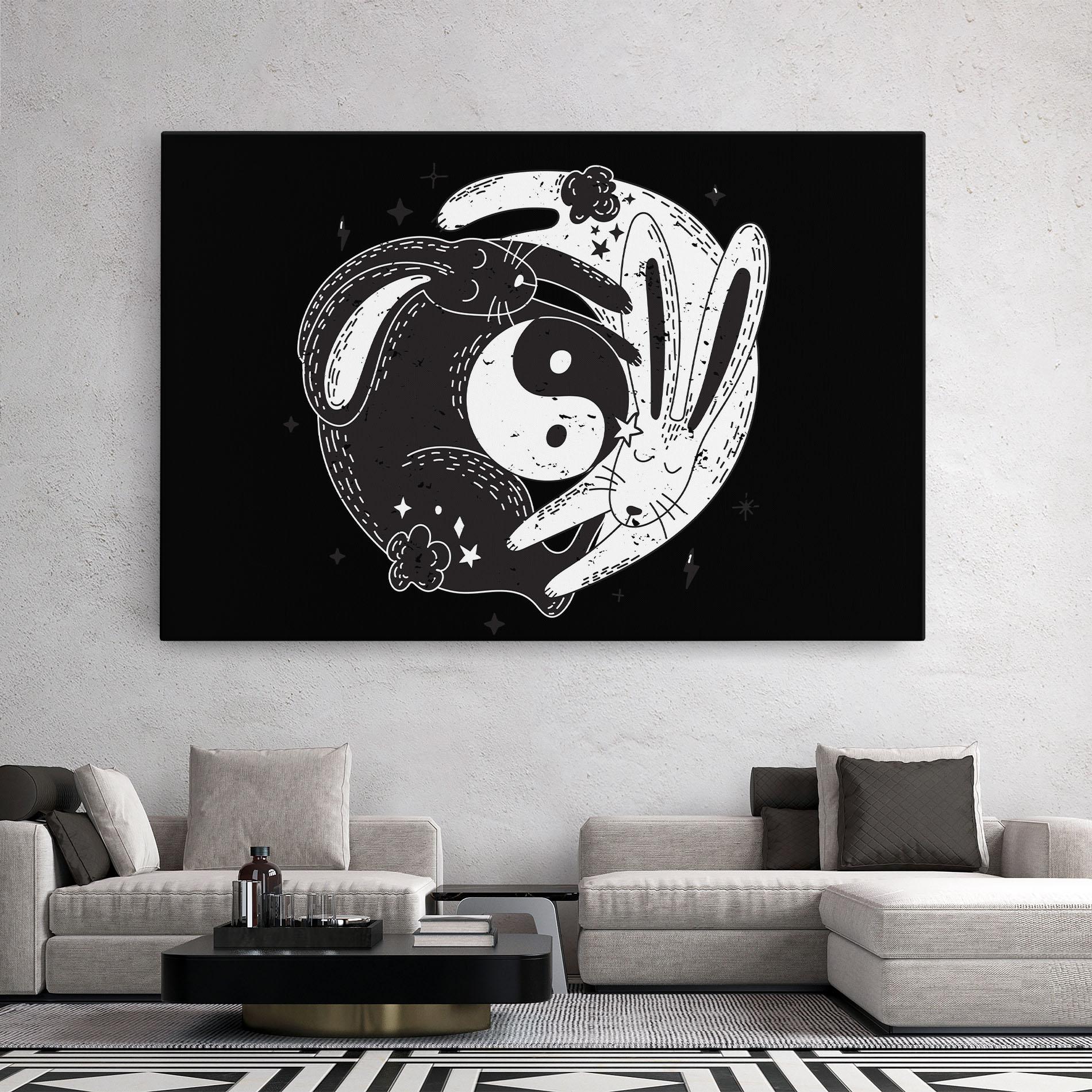 Leinwandbild Bunny Yinyang mockup 2