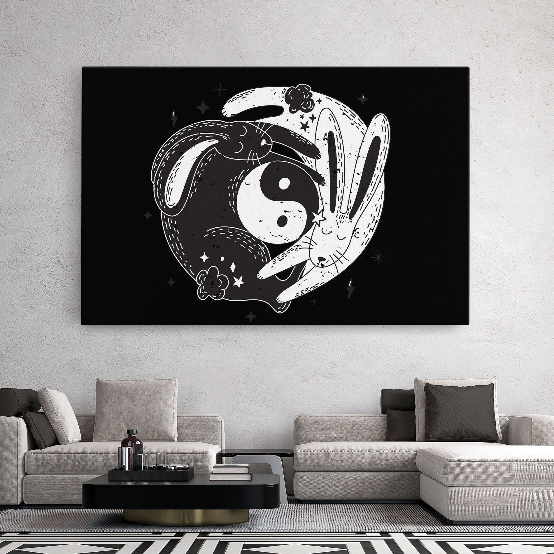 Bunny Yinyang mockup 2