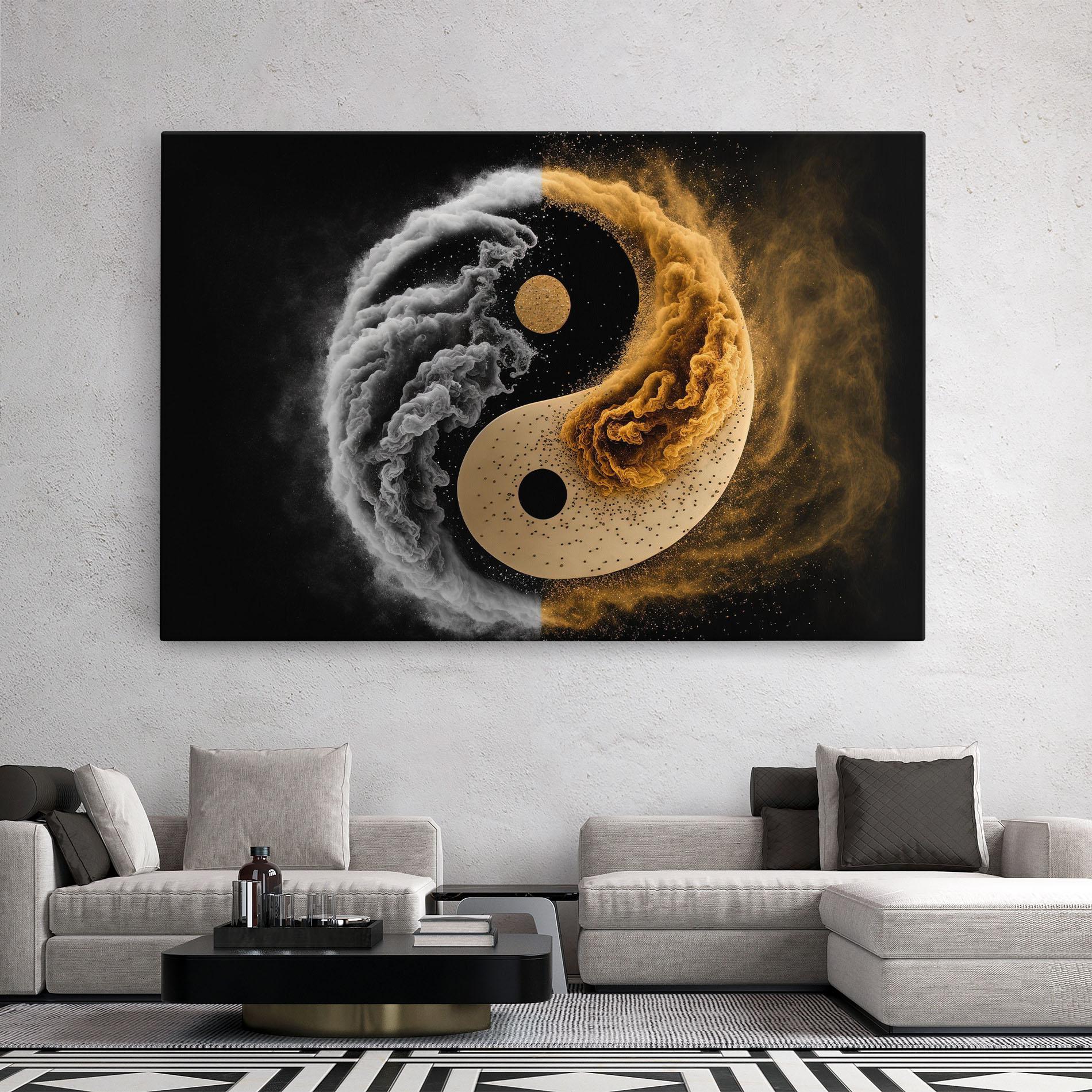 Leinwandbild Cream Smoke Yinyang mockup 2