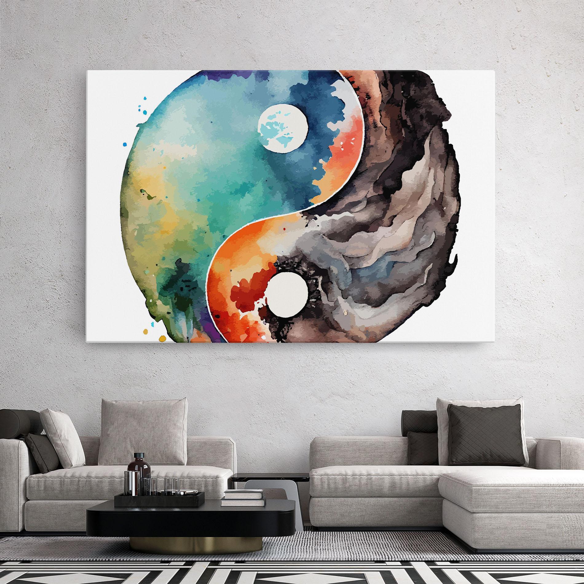 Leinwandbild Earth Yinyang Art mockup 2