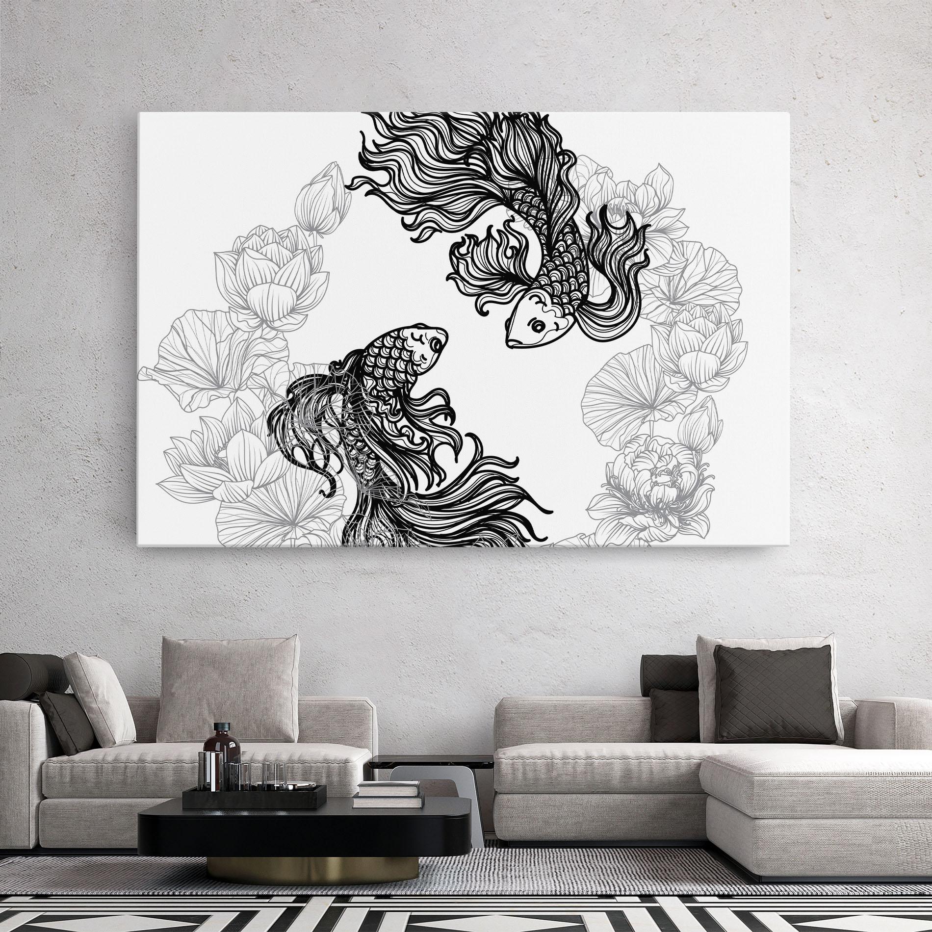 Leinwandbild Fish Yinyang mockup 2