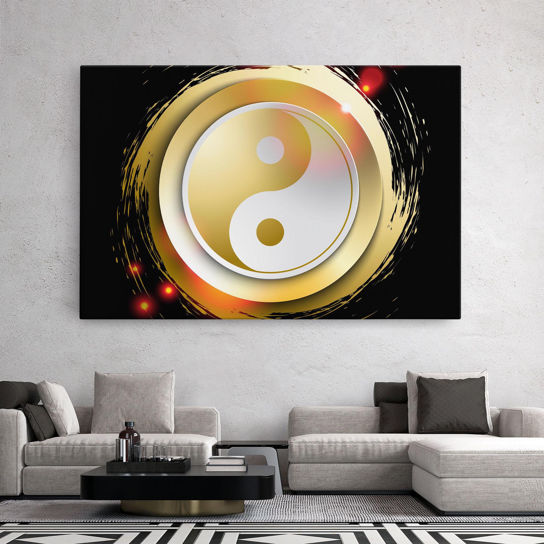 Leinwandbild Gold Light Yinyang mockup 2