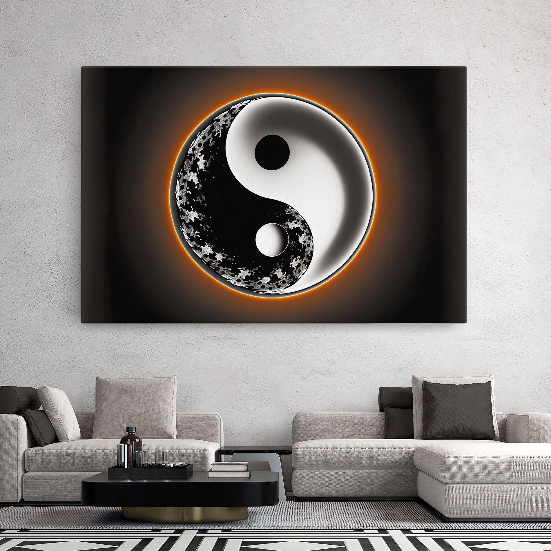 Leinwandbild Purple Light Yinyang mockup 2
