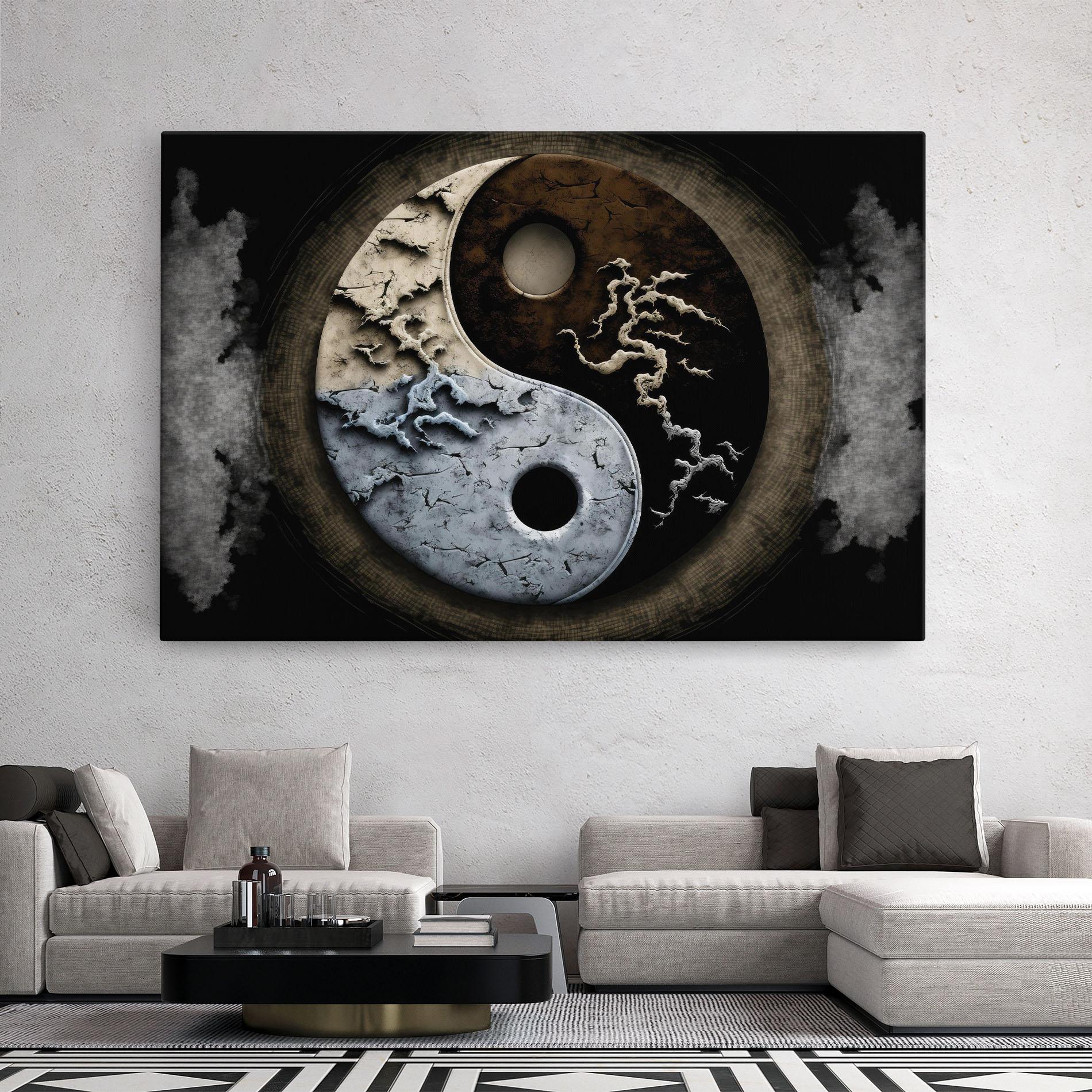 Leinwandbild Vintage Yinyang mockup 2