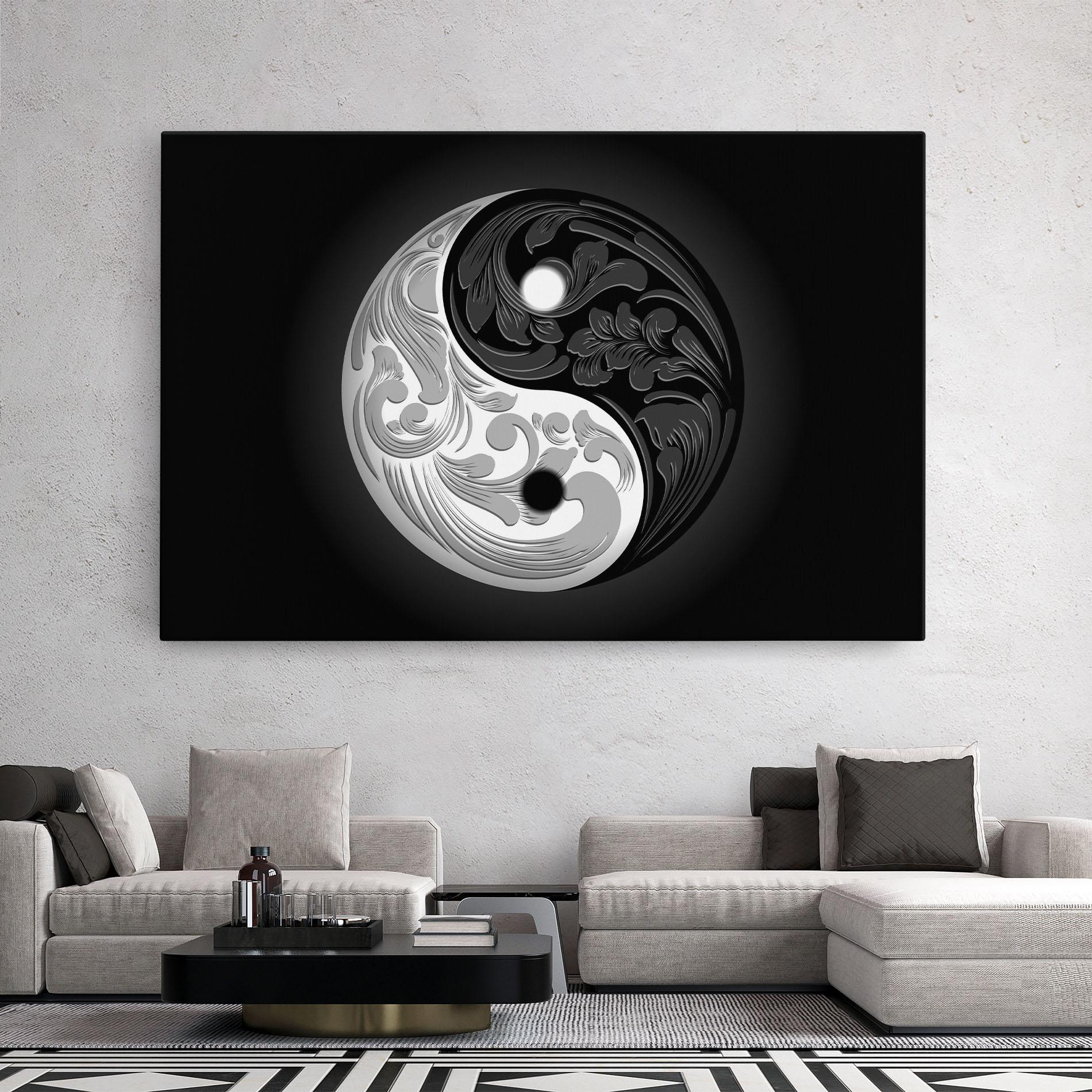 Leinwandbild Yinyang Grey mockup 2