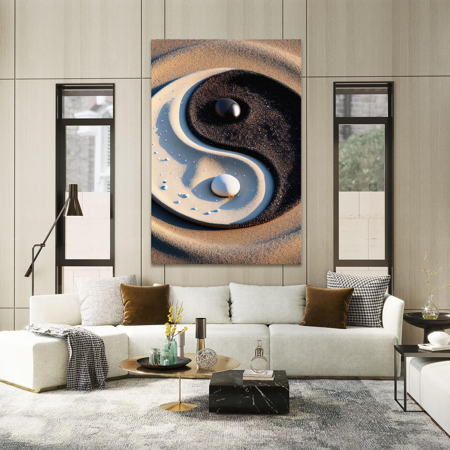 Leinwandbild Pretty Sand Yinyang mockup 2
