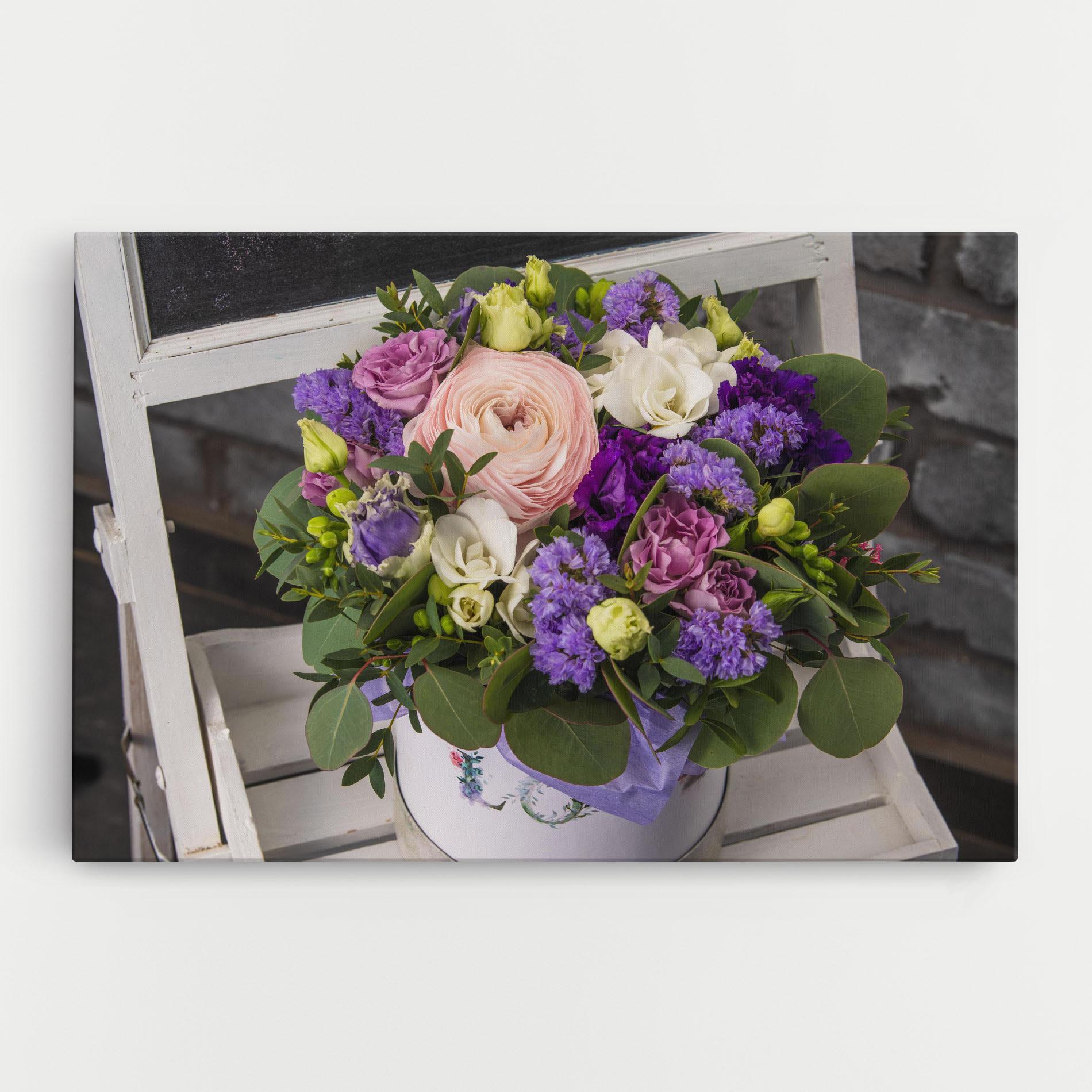 Leinwandbild Big Pink Rose Bouquet mockup 0