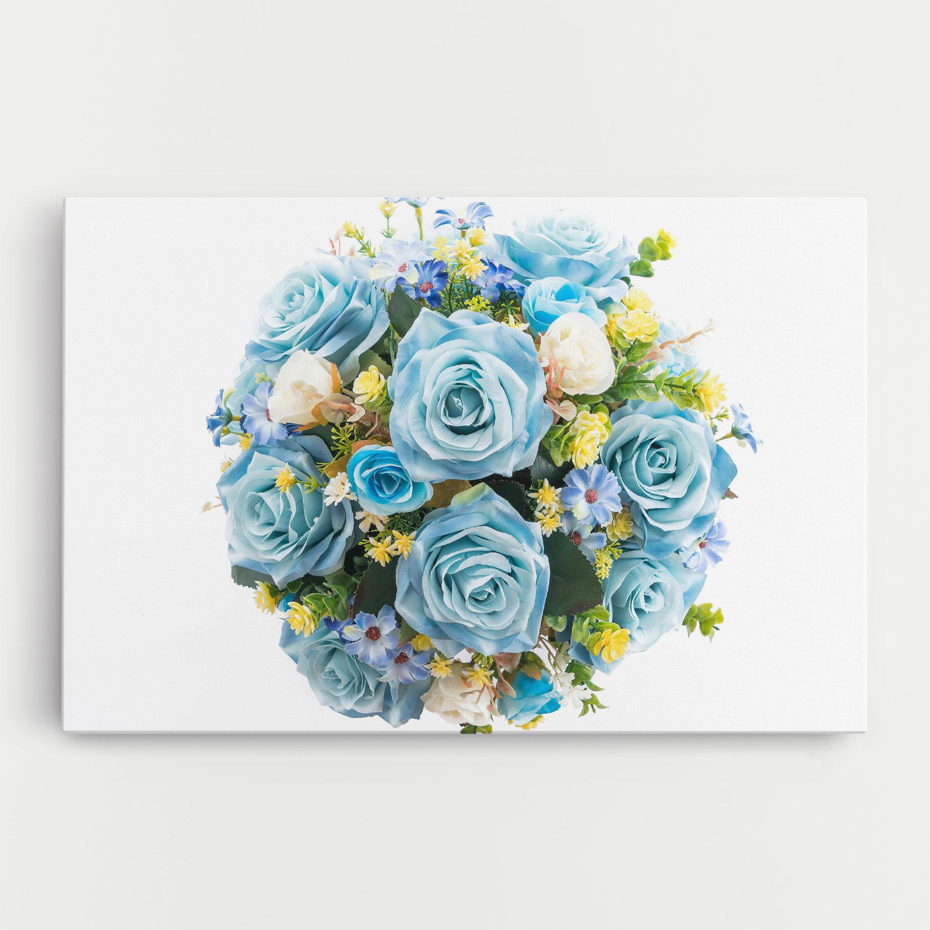 Leinwandbild Blue Roses Bouquet mockup 0