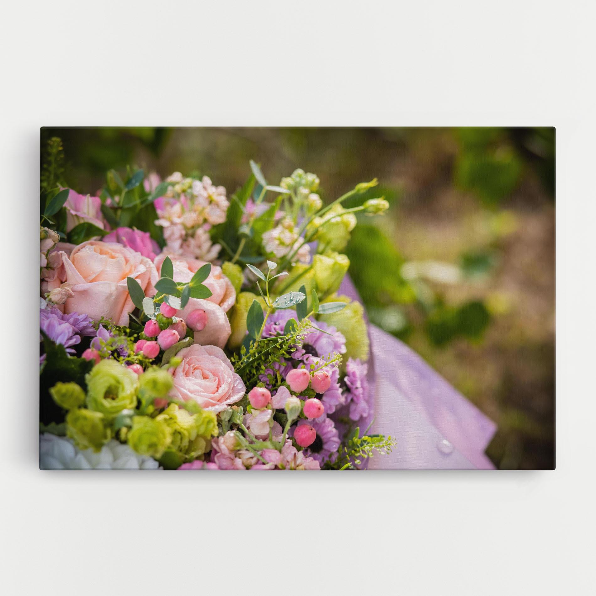 Leinwandbild Green Pink Bouquet mockup 0