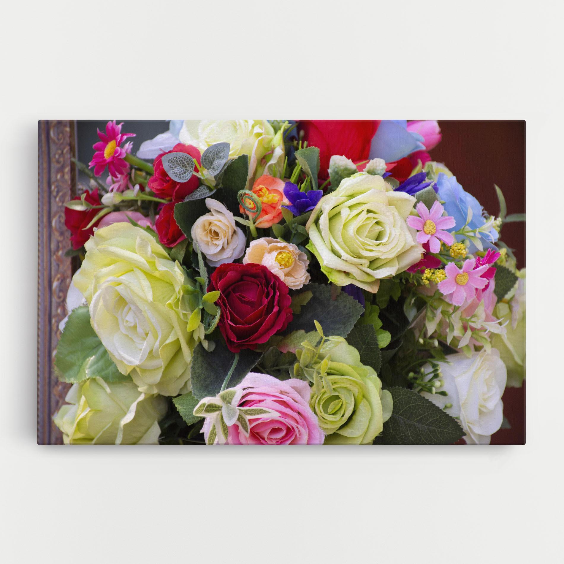 Leinwandbild Mixed Roses Bouquet mockup 0