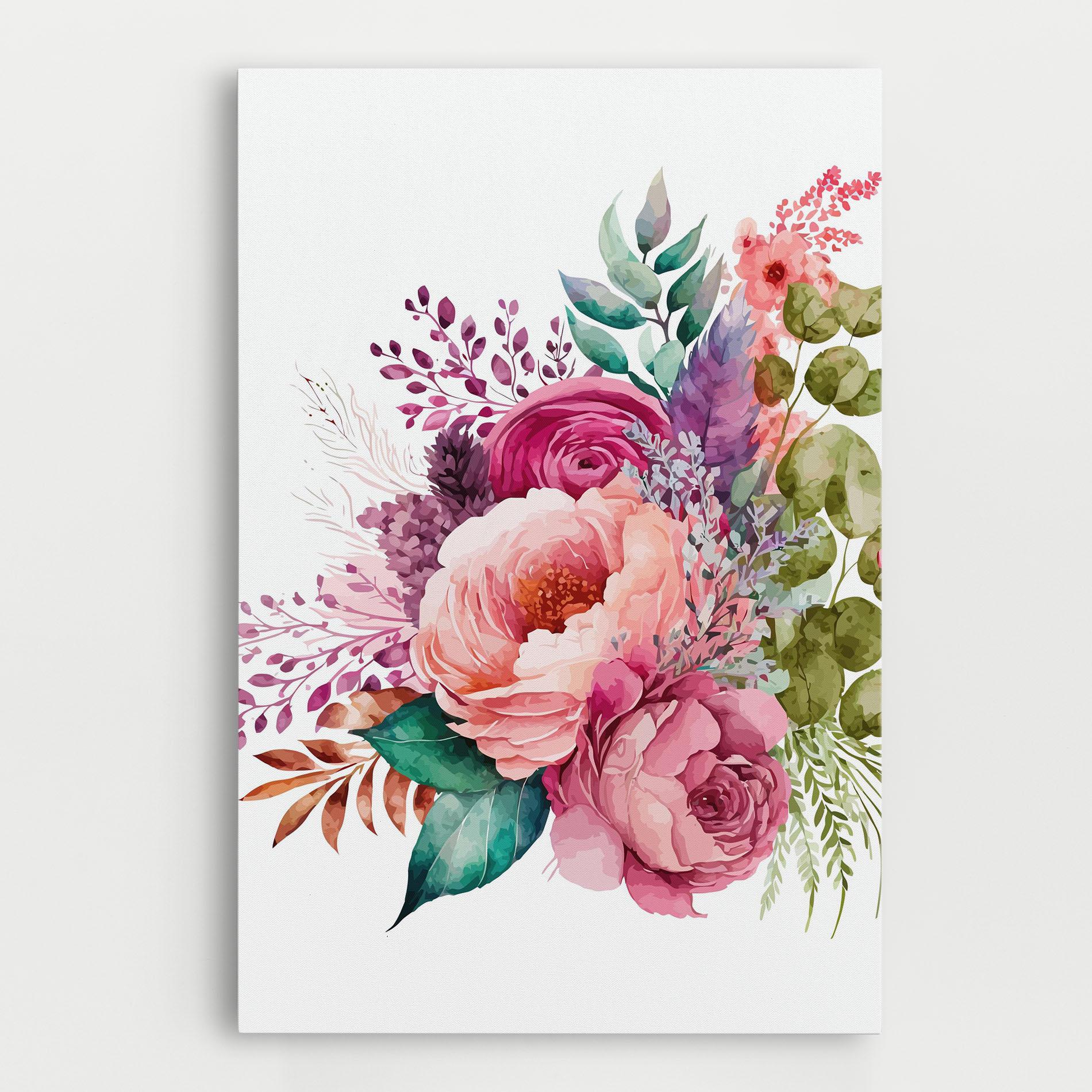 Leinwandbild Bouquet Of Pink Roses mockup 0