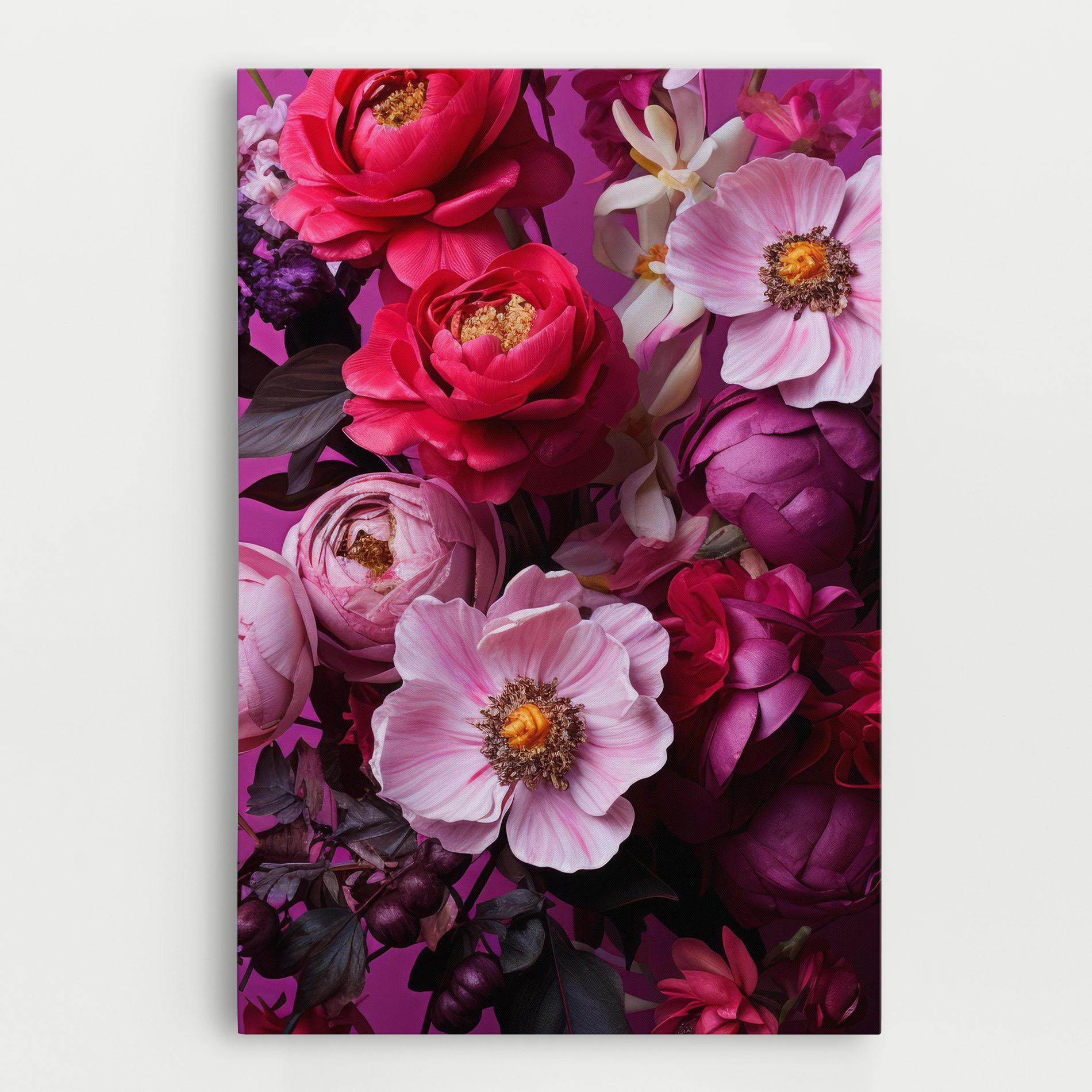 Leinwandbild Pink Red Bouquet mockup 0