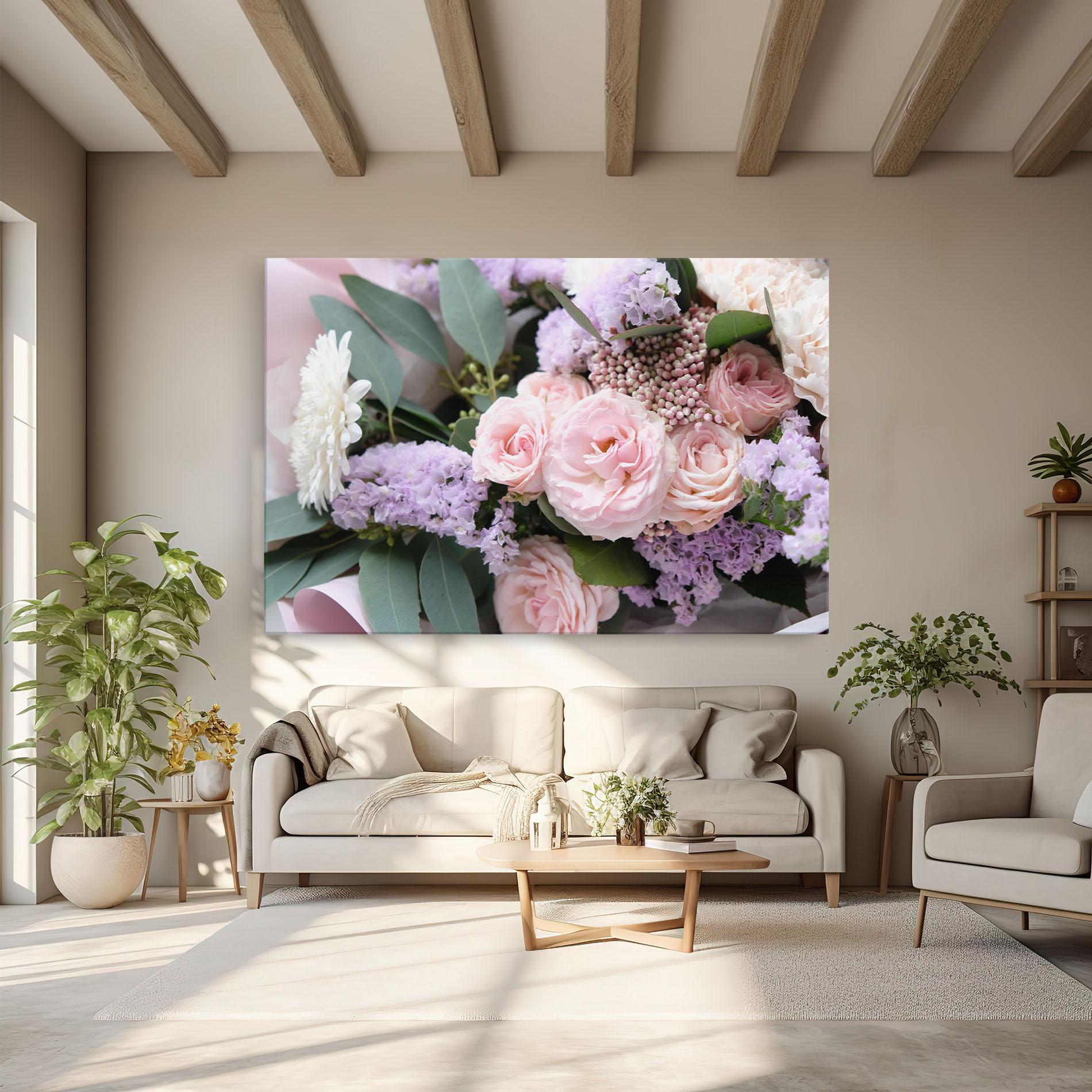 Leinwandbild Beautiful Pink Roses mockup 6