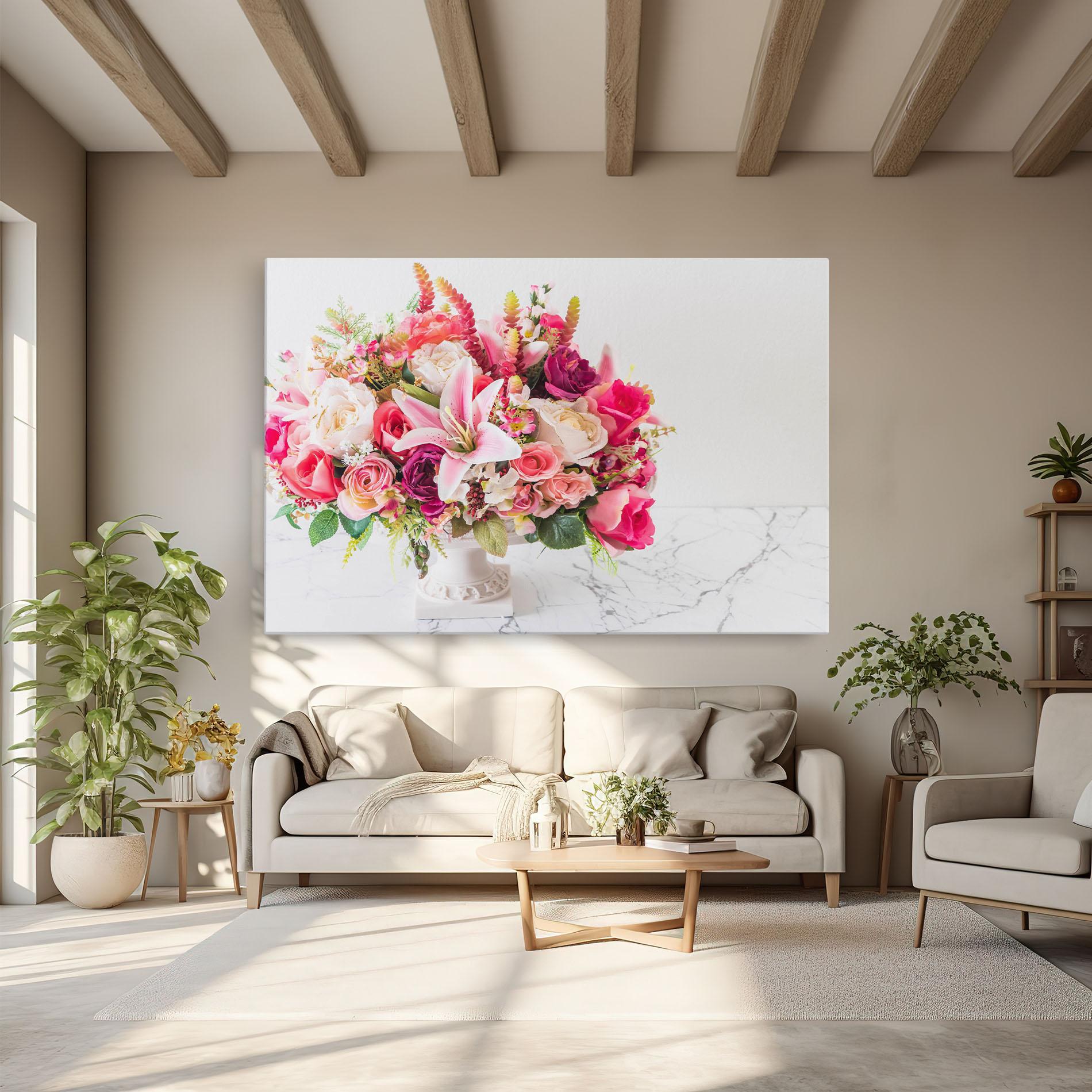 Leinwandbild Bouquet Flowers Vase mockup 6