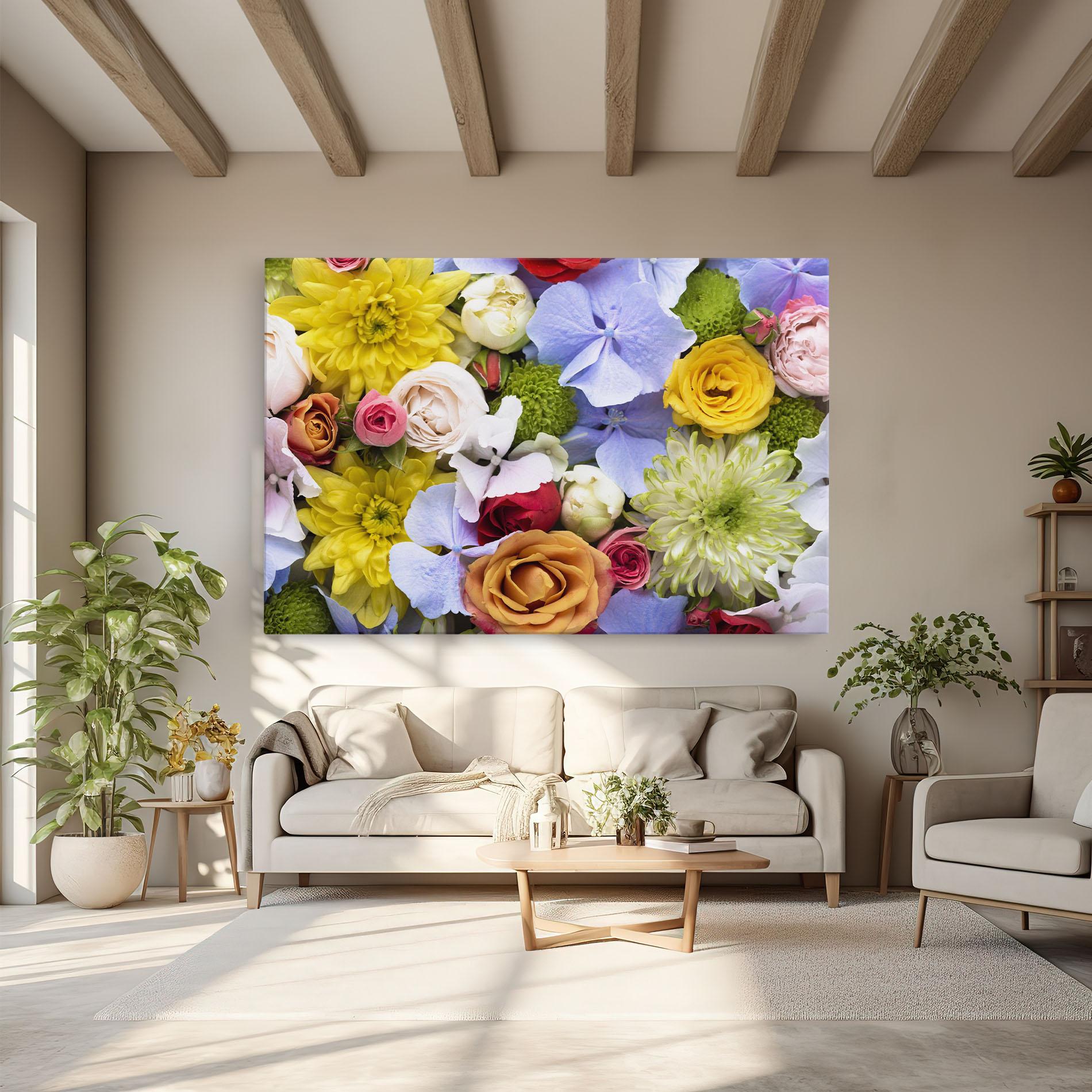 Leinwandbild Color Mix Flower Bouquet mockup 6